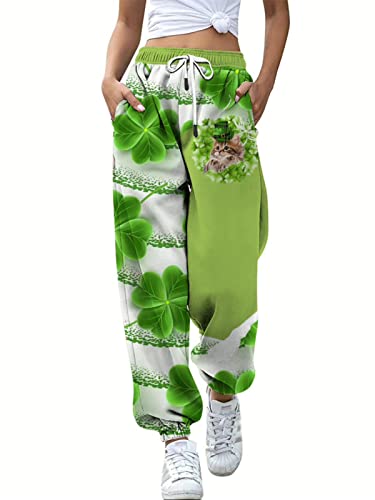 St. Patrick's Day Shamrock Leaves & Cat