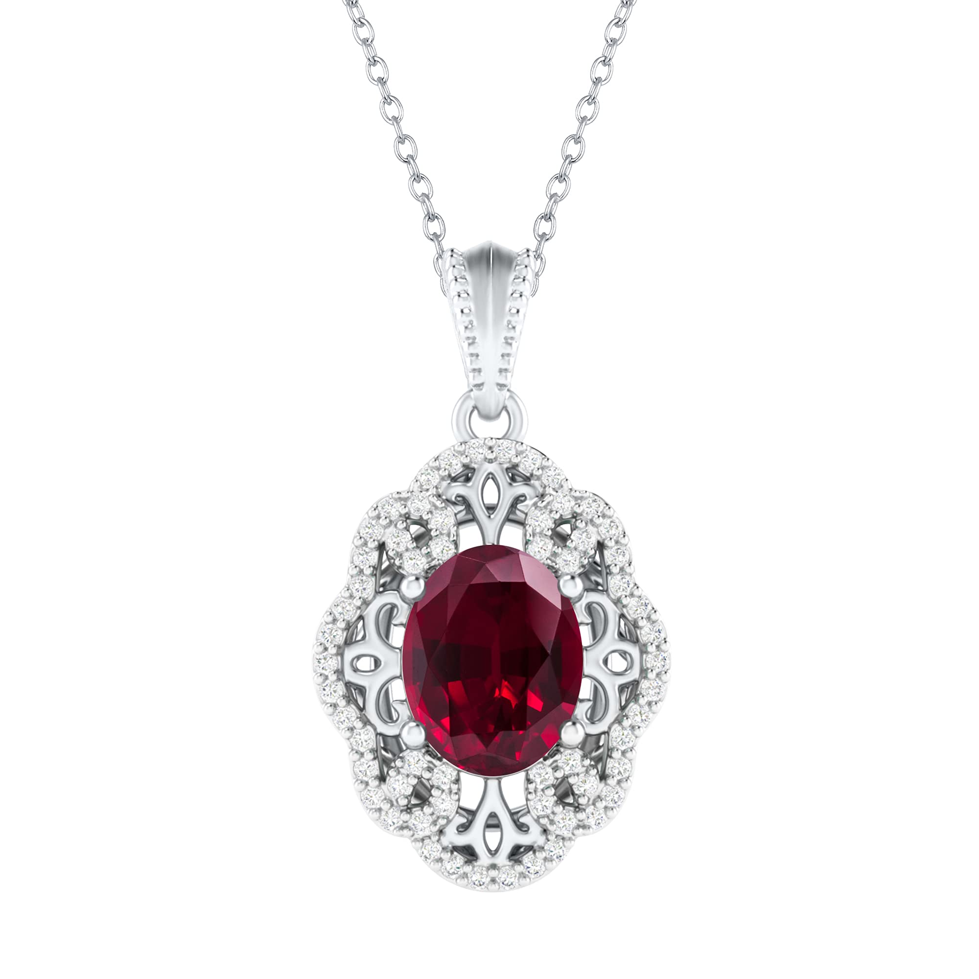 Sterling Silver White Topaz Drop Pendant Necklace with 18 Inch Chain - Elegant Jewelry Gift for Women, Perfect for Weddings, Parties & Everyday Wear