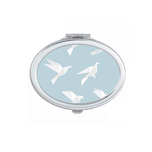 DIYthinker Origami Abstract Pigeon Geometric Mirror - Portable Folding Double-Sided Makeup Mirror with Stand for Travel, Home Vanity & Office Desk Decor