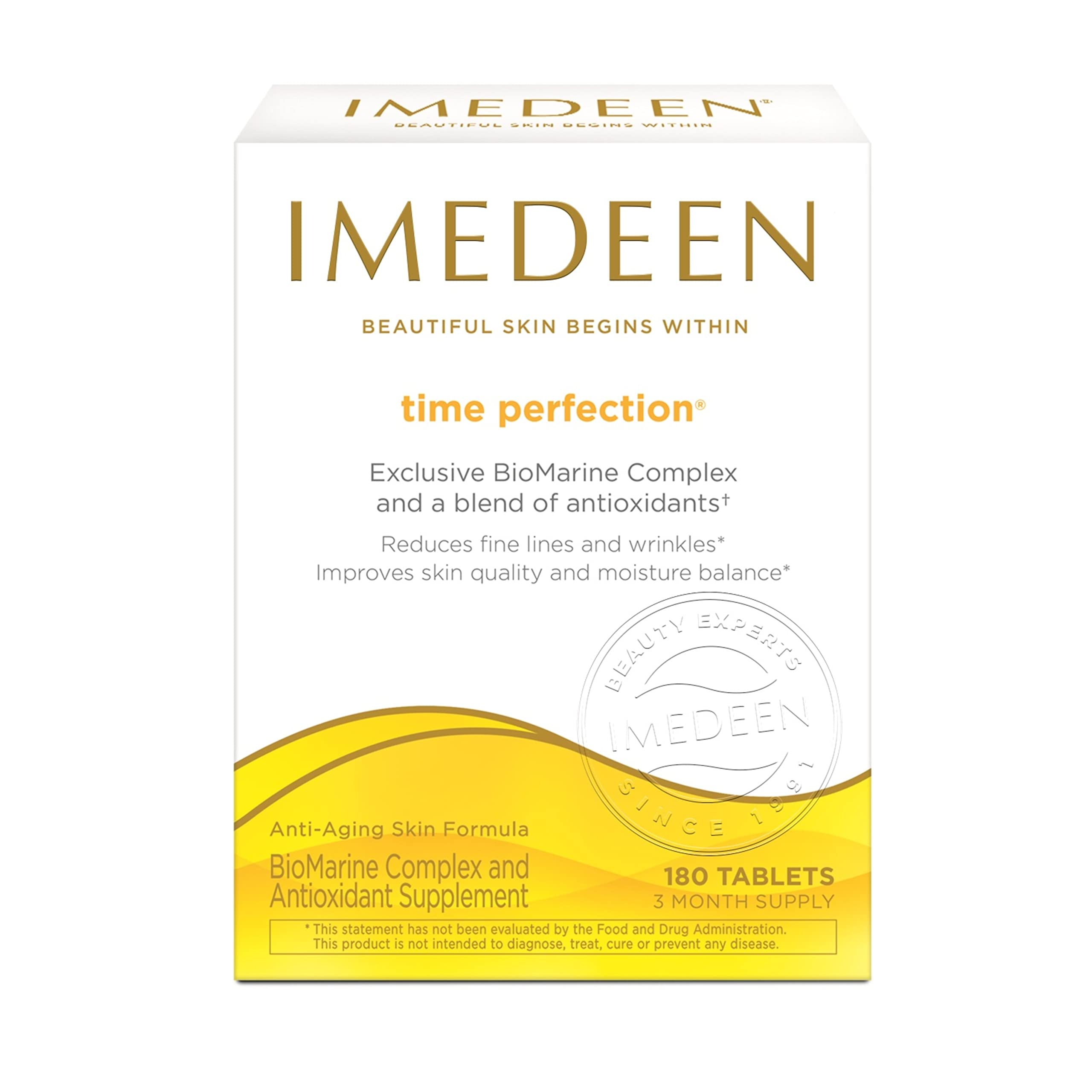 Imedeen Time Perfection Anti-Aging Supplement - 180 Tablets (3 Month Supply) with Collagen & Antioxidants for Youthful Skin | Daily Beauty Routine for Women