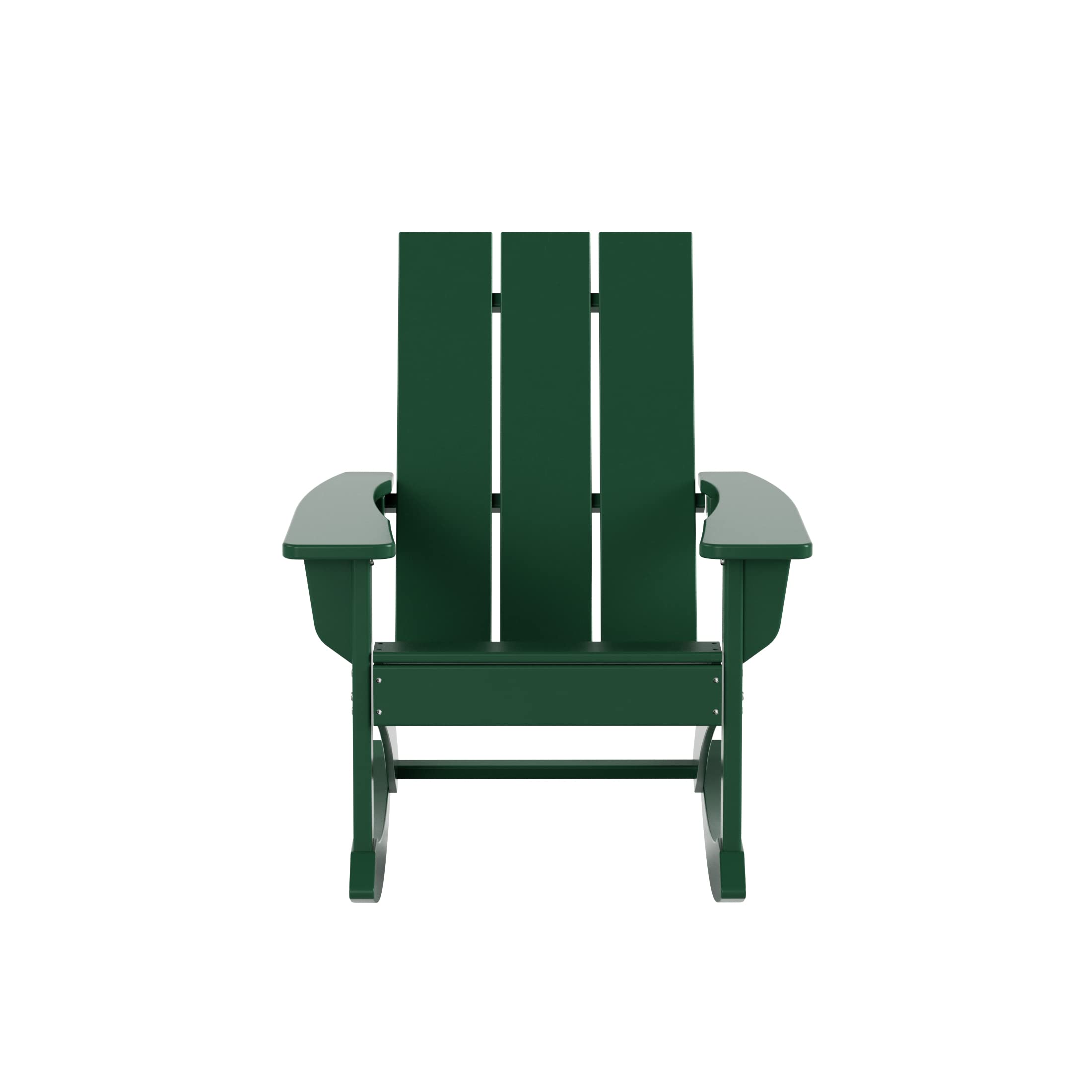 WO Home Furniture 4-Piece Patio Rocking Chair Set - Modern Outdoor HDPE UV-Resistant Rocking Chairs (Dark Green) for Backyard, Garden & Poolside Relaxation