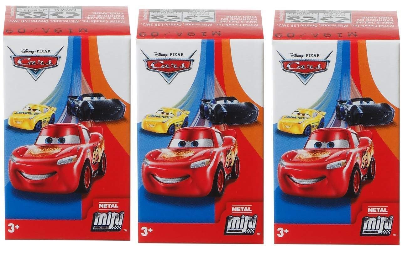 Disney Pixar Cars 3 Die-Cast Metal Mini Racers Toy Cars - 3-Pack Blind Box Collection for Kids Birthday Gifts & Playroom Decor