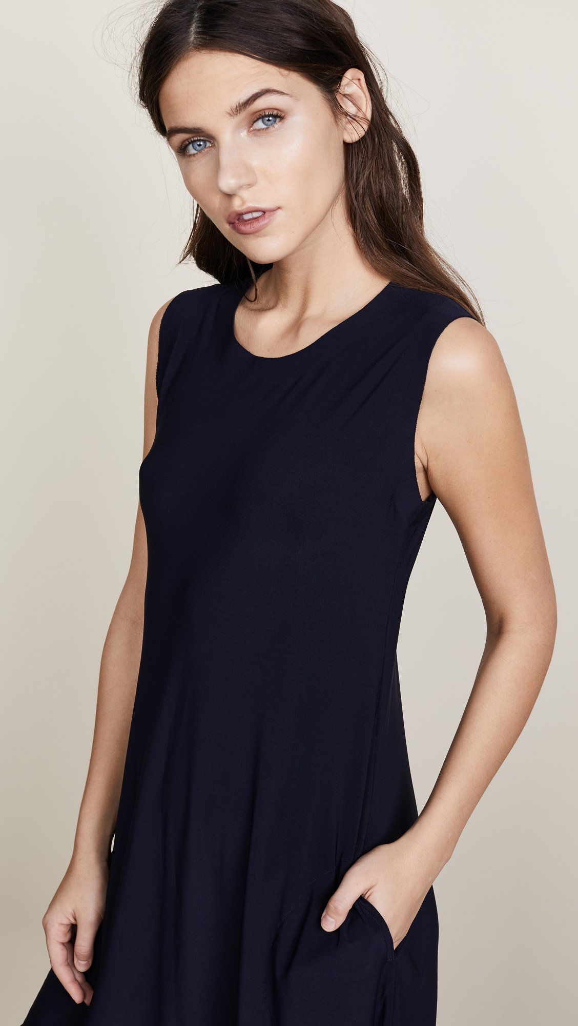 Norma Kamali Women's Sleeveless Swing Dress - Flowy A-Line Mini Dress for Summer, Beach & Casual Wear | Perfect for Vacations, Parties & Everyday Style