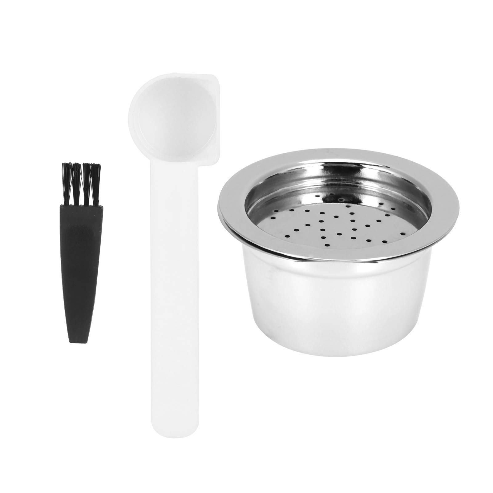TOPINCN Reusable Coffee Capsule Refillable Filter Cup with Spoon Brush - Compatible with Most Coffee Machines, Easy to Use for Home & Office Brewing