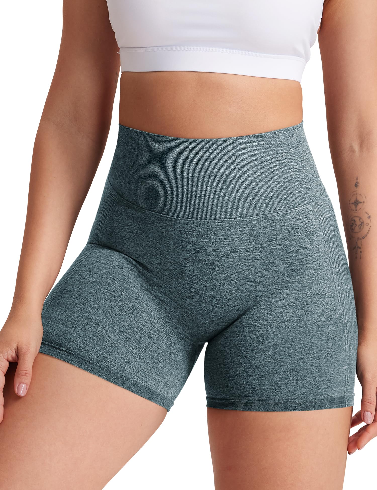 YEOREO High Waist Seamless Yoga Shorts for Women - Workout, Gym & Cycling - Comfortable Contour Fit for Active Lifestyle