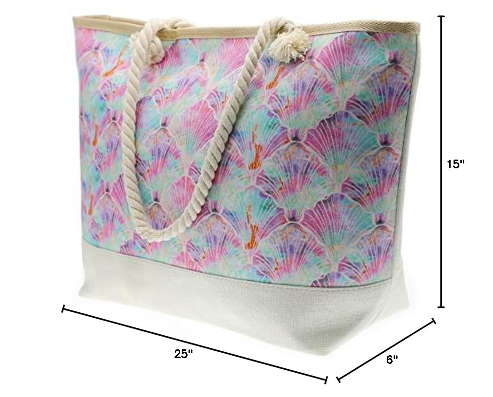 Extra Large Waterproof Beach Bags for Women with Zipper - Stylish Travel Tote for Daily Use, Pool, Vacation & Shopping