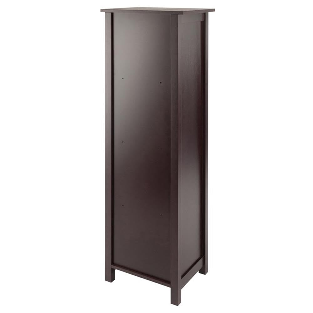 Pemberly Row 4-Tier Tall Solid Wood Bookshelf - Antique Walnut Finish - Sturdy Bookcase for Home Office, Living Room, Bedroom & Library Storage Organization