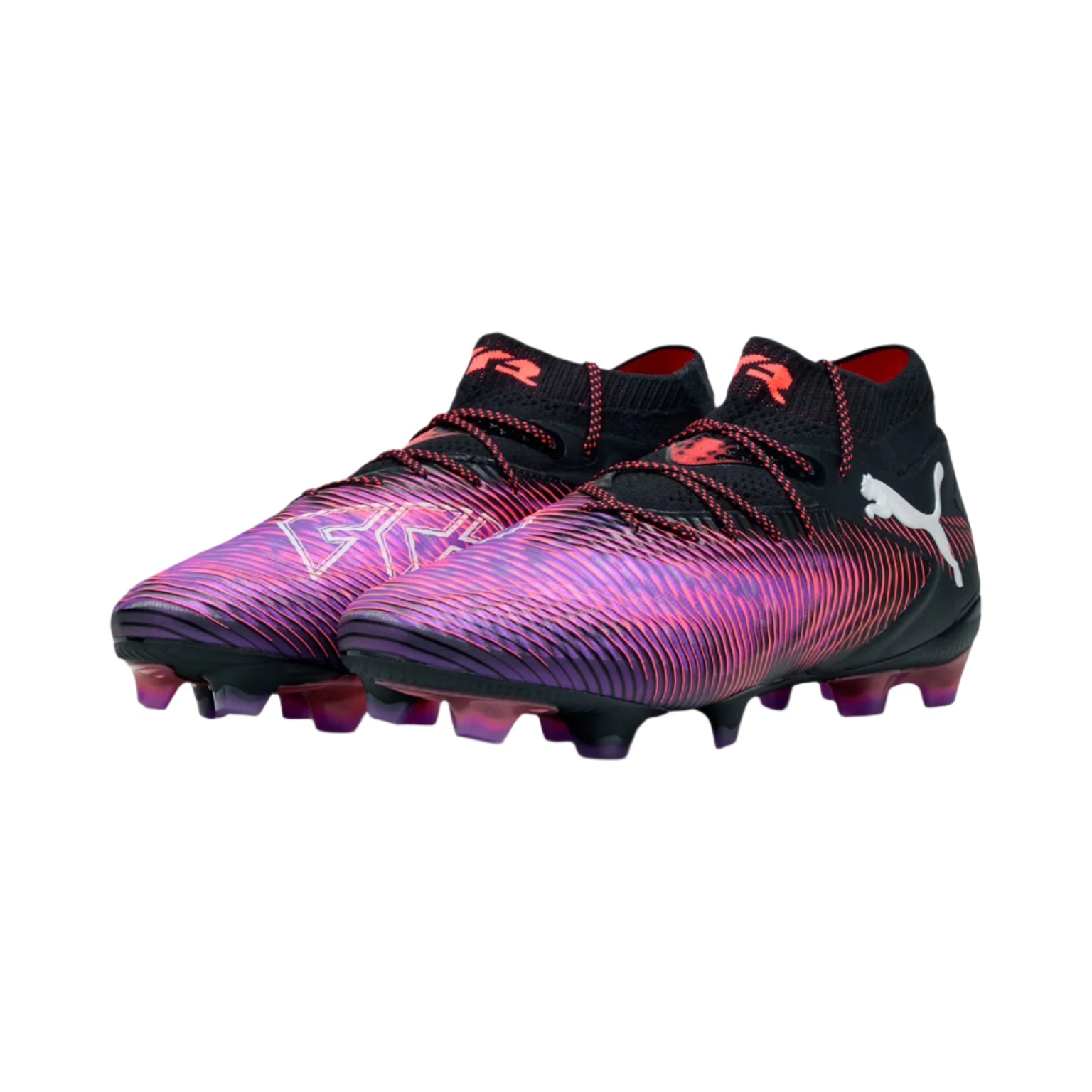 Puma Future 8 Ultimate FG Football Boots - Black/White/Glowing Red | Lightweight Soccer Cleats for Men | Perfect for Artificial Grass & Turf Fields | Professional Football Shoes for Training & Matches