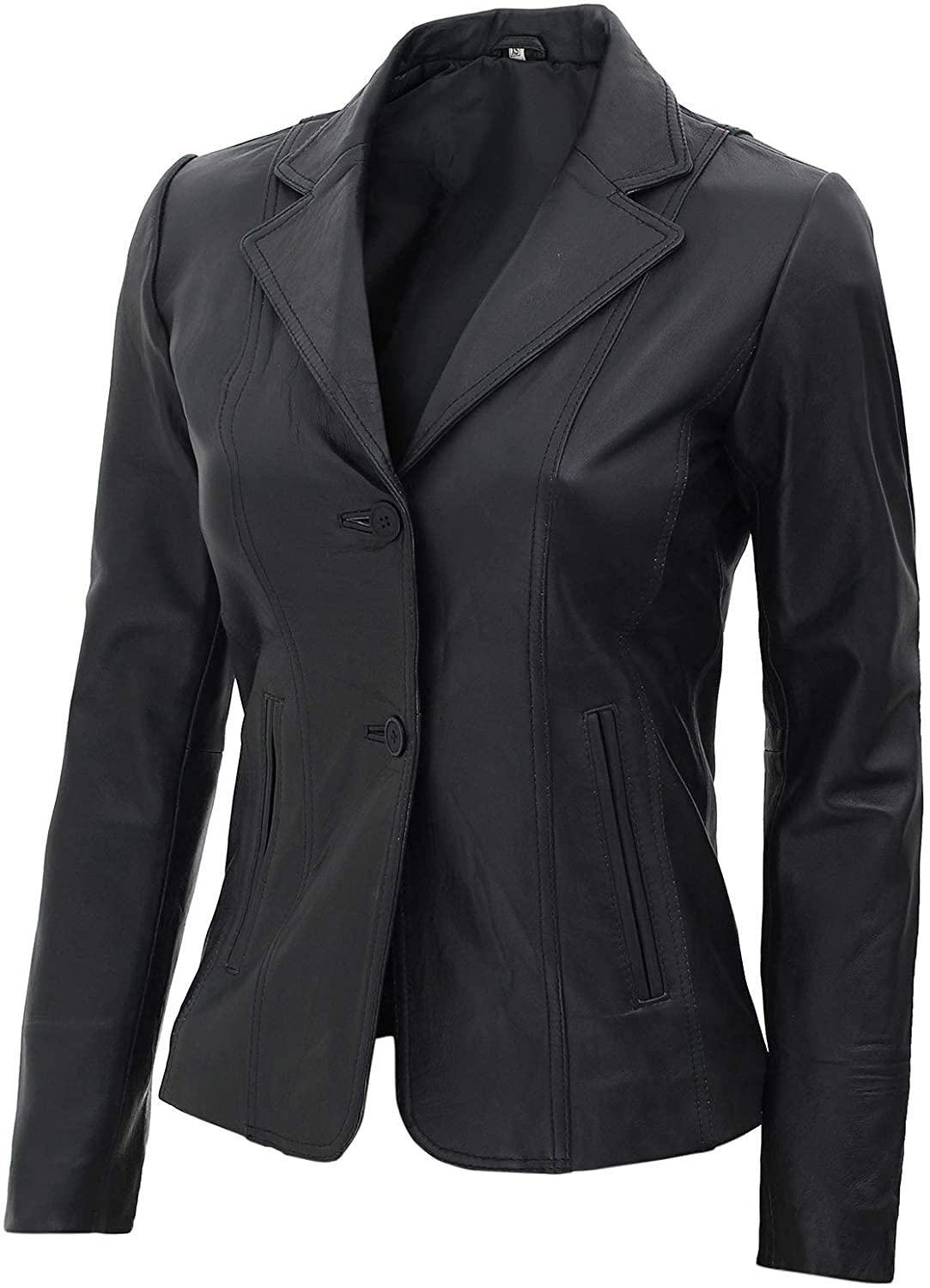 Genuine Lambskin Leather Blazers for Women - Business Casual Blazer Jackets - Premium Women's Office Wear for Professional Meetings & Dinner Dates