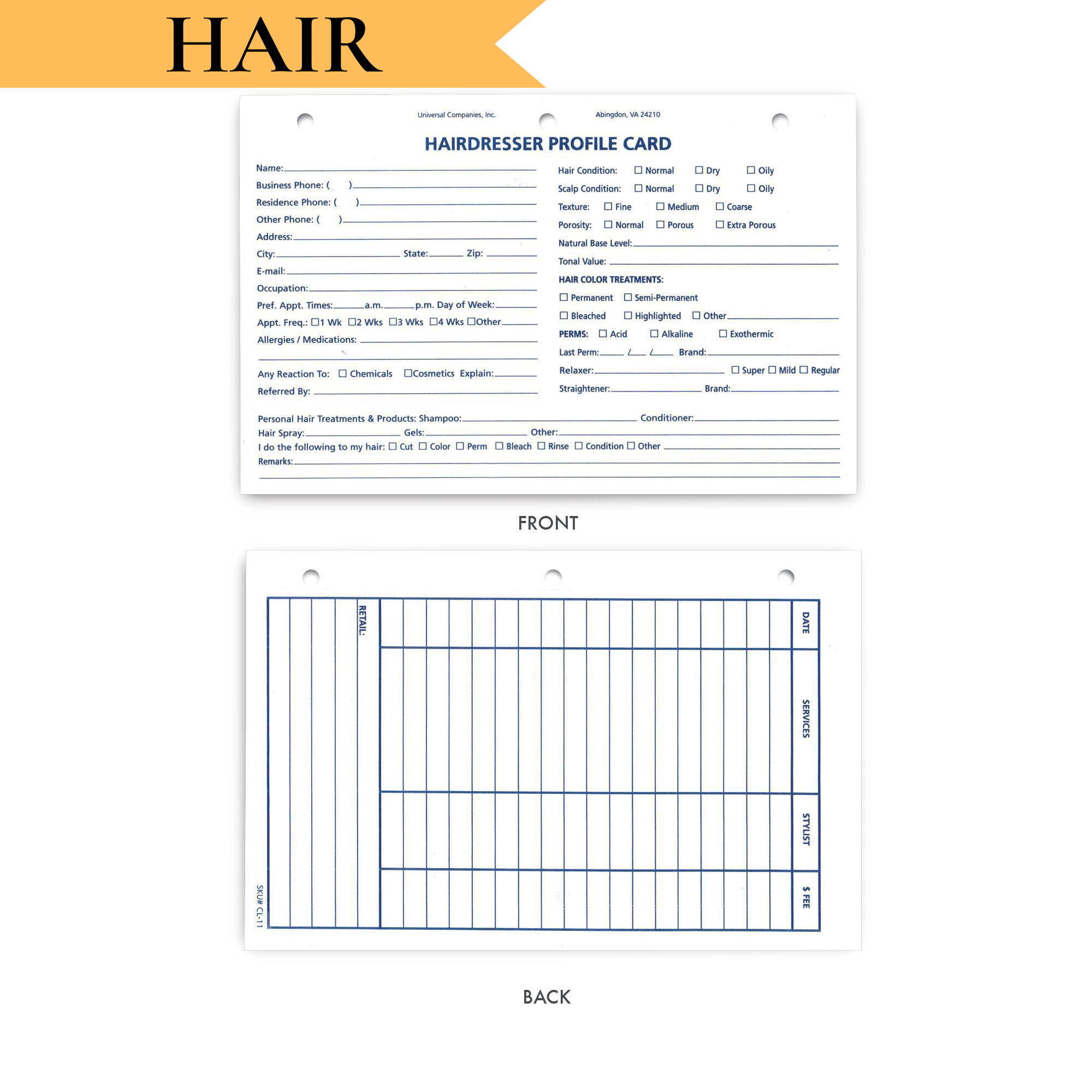 100-Pack Client Profile Intake Cards for Therapists & Counselors - Perfect for Mental Health Practices, Counseling Sessions & Patient Documentation