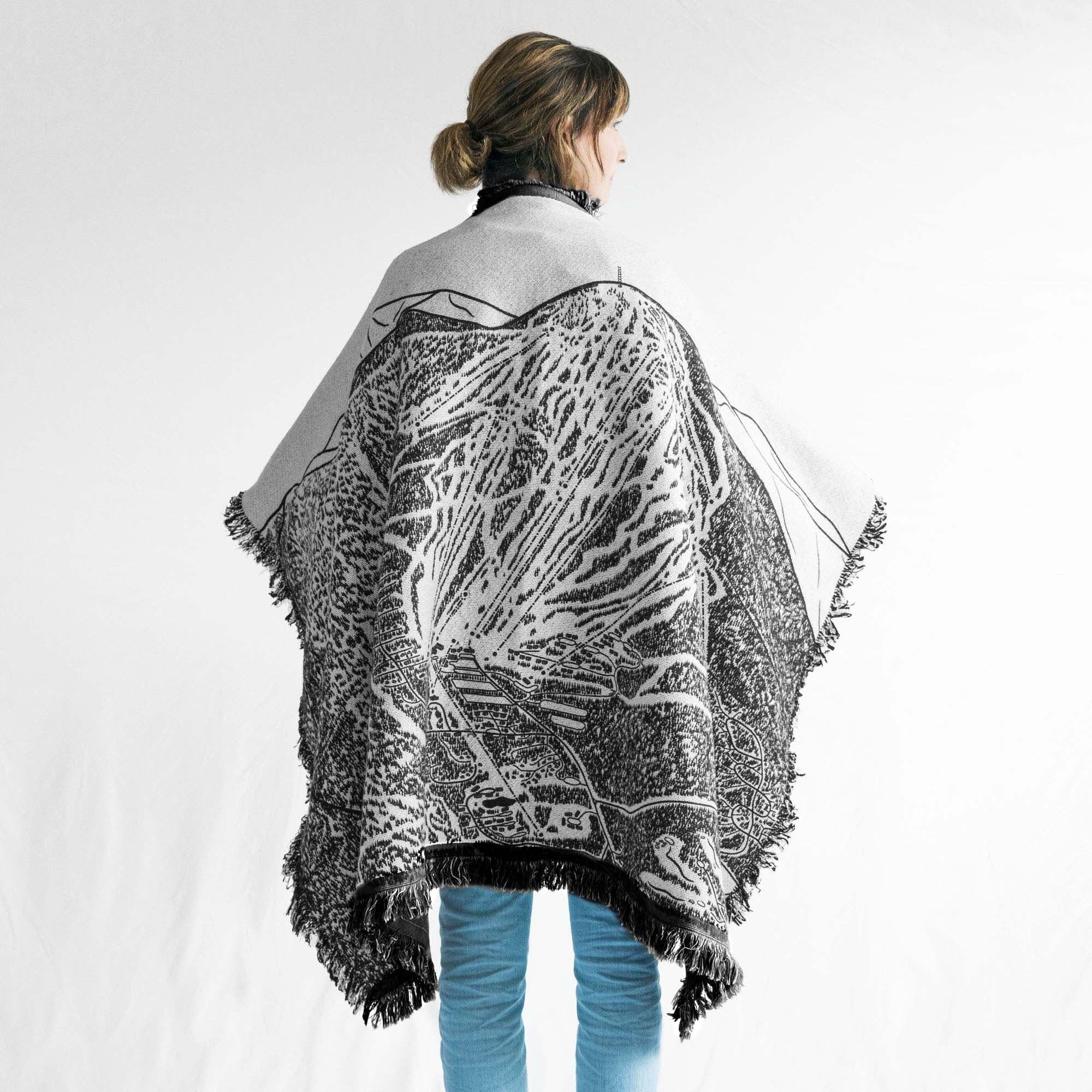 Saddleback Mountain Maine Ski Trail Map Blanket - Cozy Winter Throw for Ski Enthusiasts & Home Decor | Perfect for Ski Lodges, Cabins & Gift Ideas