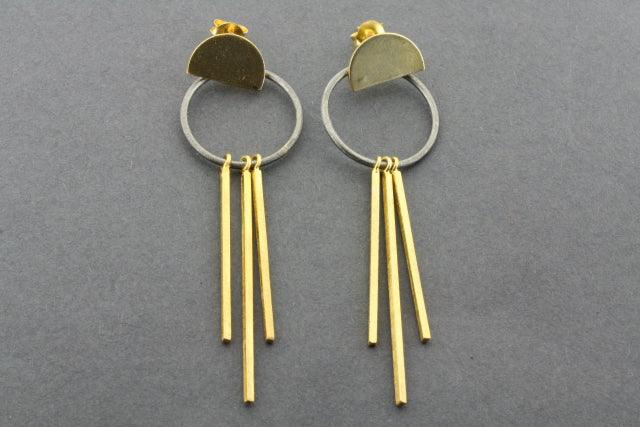 Empire Drop Earrings - Gold Plated & Oxidized Elegant Dangle Earrings for Women | Perfect for Parties, Weddings & Evening Events