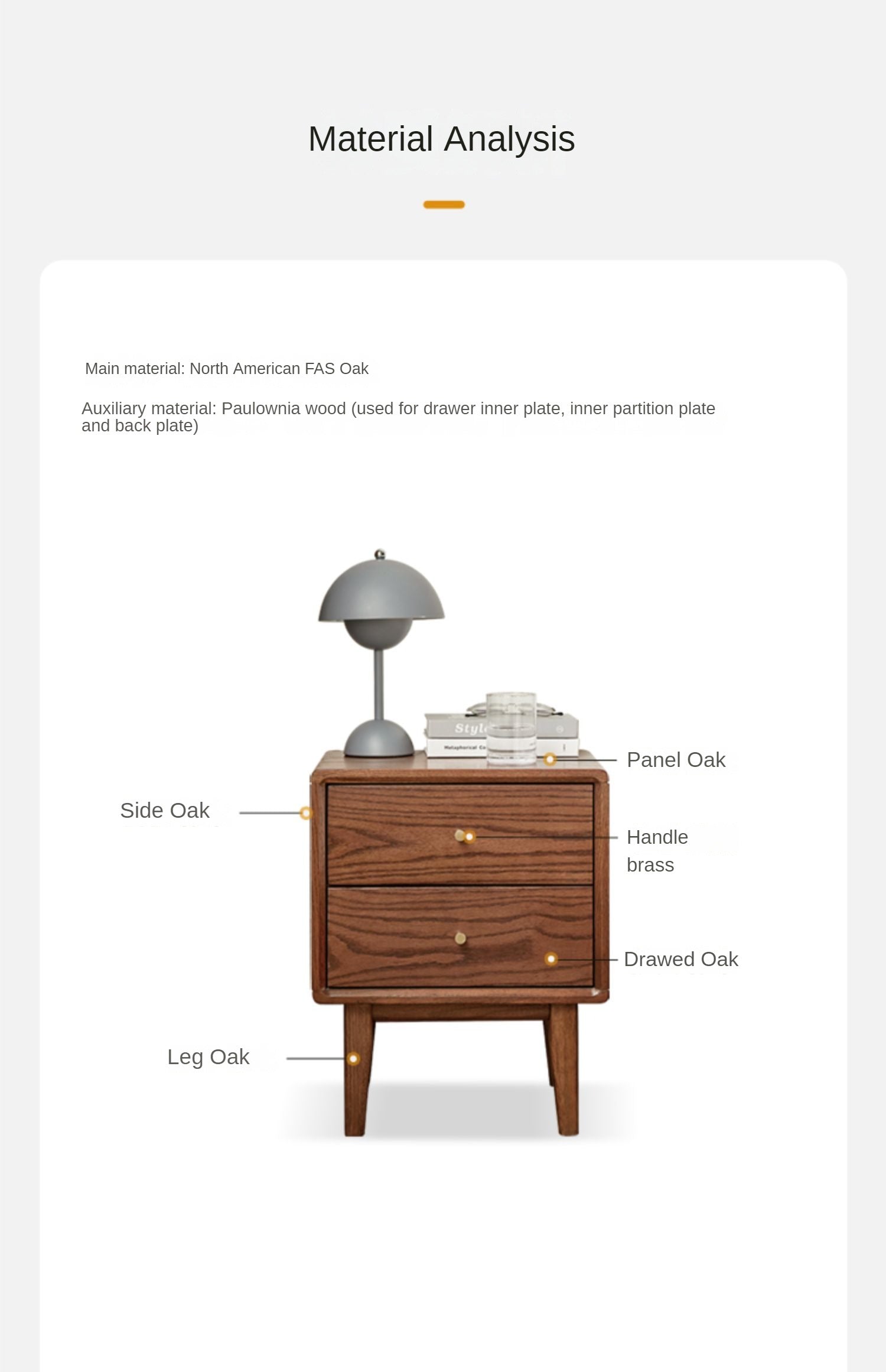 Solid Oak Wood Nightstand - Nordic Style Bedside Table for Bedroom, Living Room, or Office - Modern Minimalist Furniture with Storage Shelf