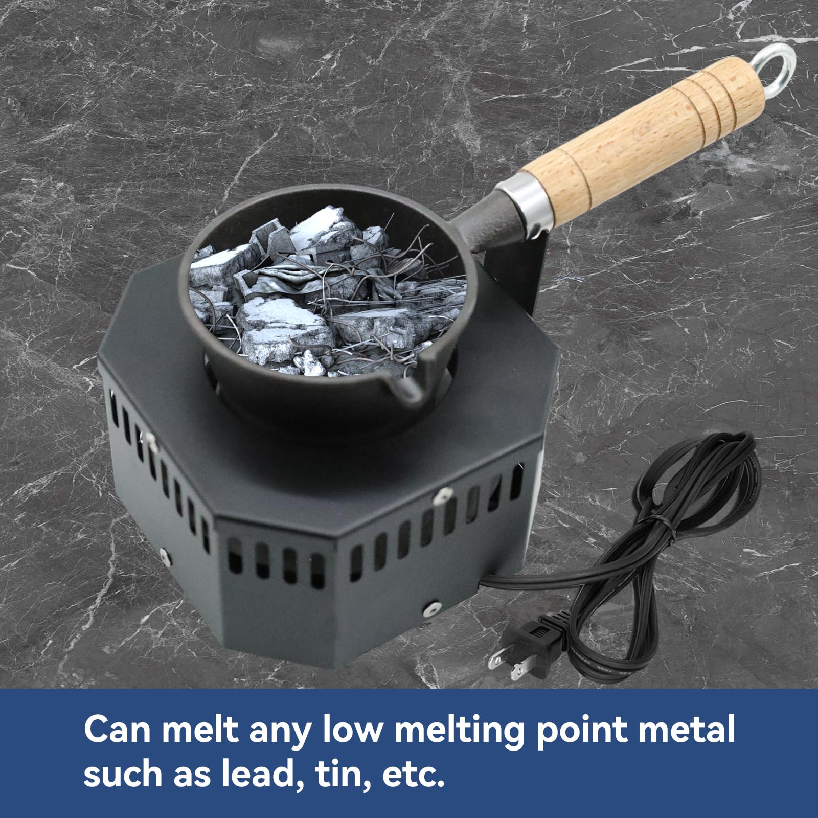 Upgraded Electric Lead Melting Pot - 10 oz Capacity, High Safety Metal Melting Furnace for DIY Fishing Weights & Bullet Casting | Perfect for Jewelry Making, Metal Crafting & Home Foundry Projects