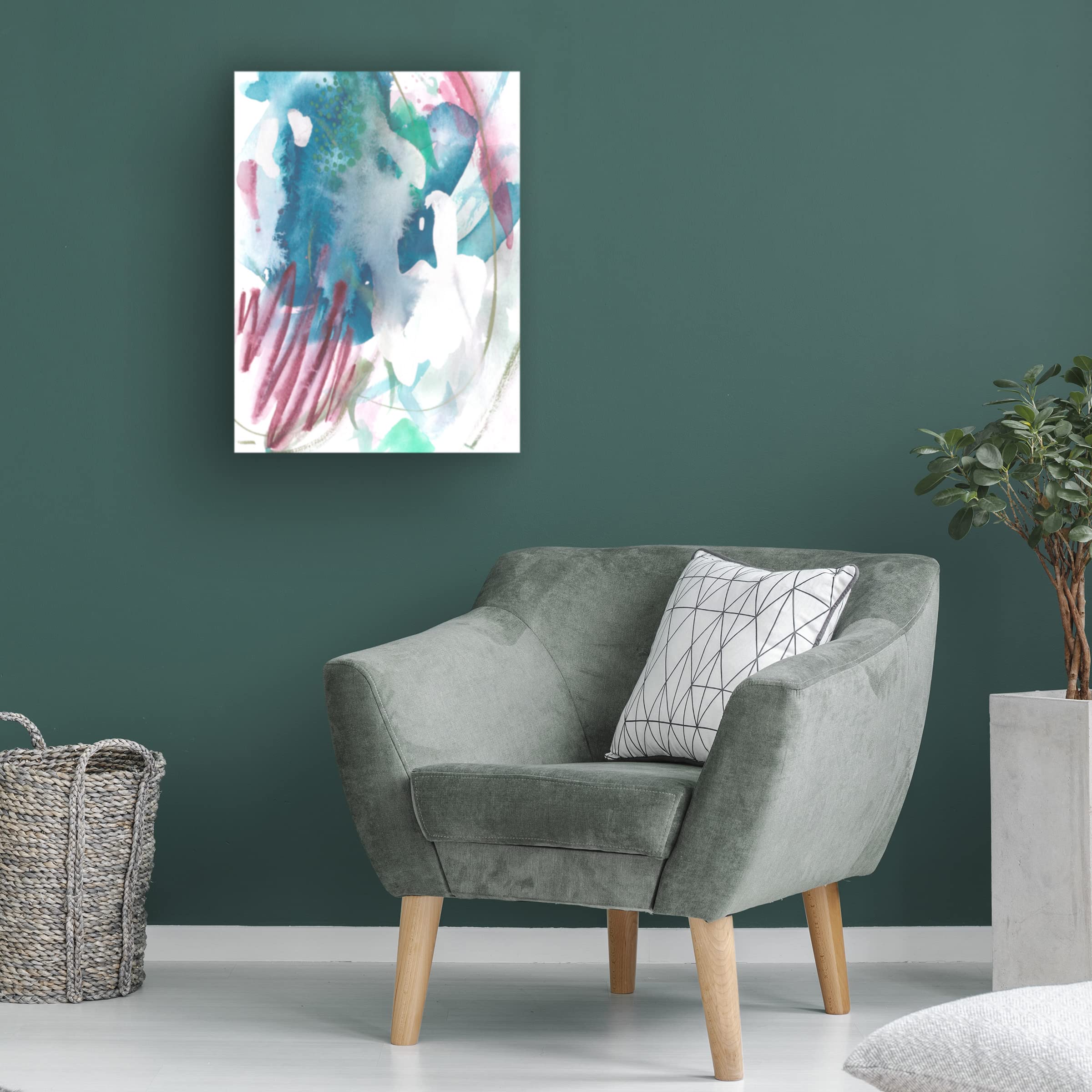 Trademark Fine Art 'Magenta Wave Form II' Canvas Wall Art by Melissa Wang - Modern Abstract Painting for Living Room, Bedroom & Office Decor