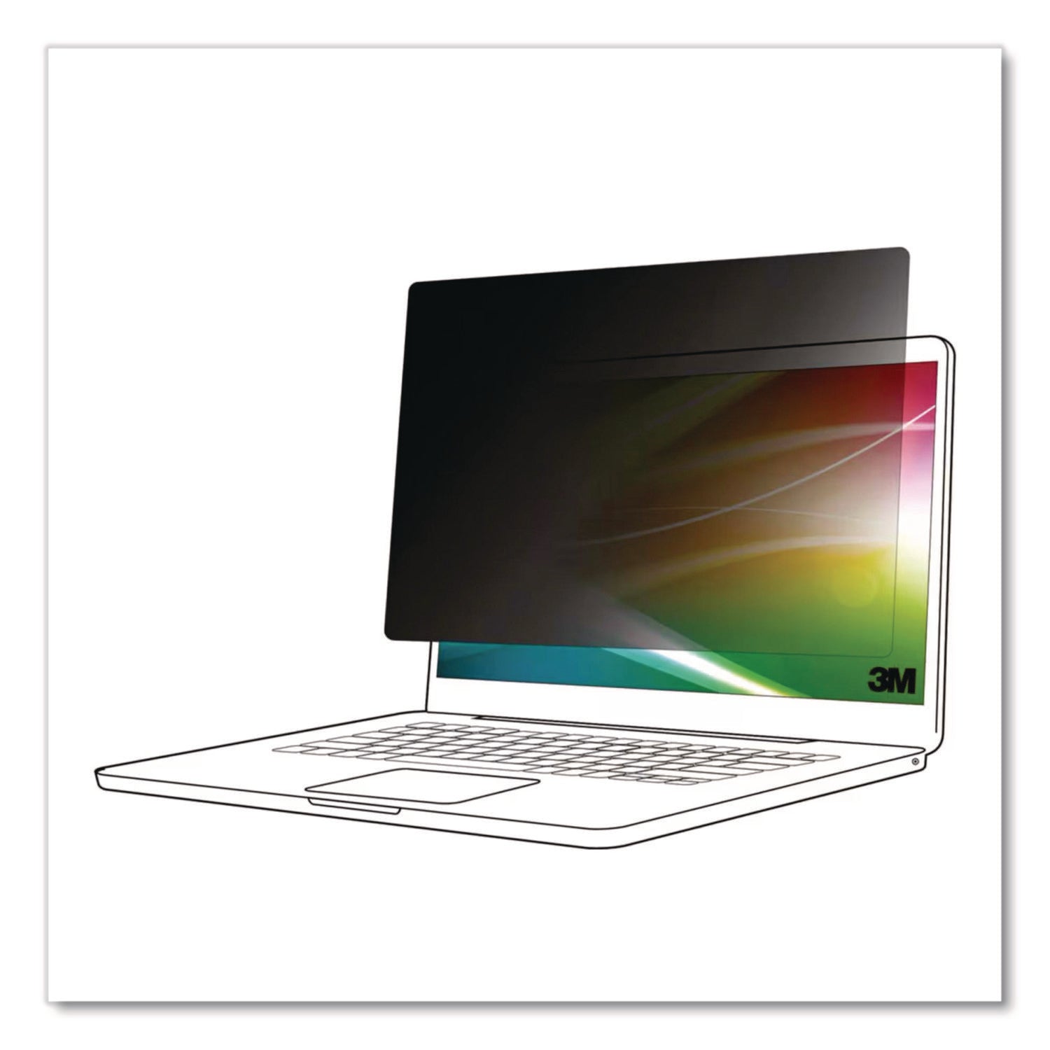 3M™ Bright Screen Anti-Glare Privacy Filter for 16-inch Laptop - 16:9 Aspect Ratio Screen Protector for Office, Home & Travel Use