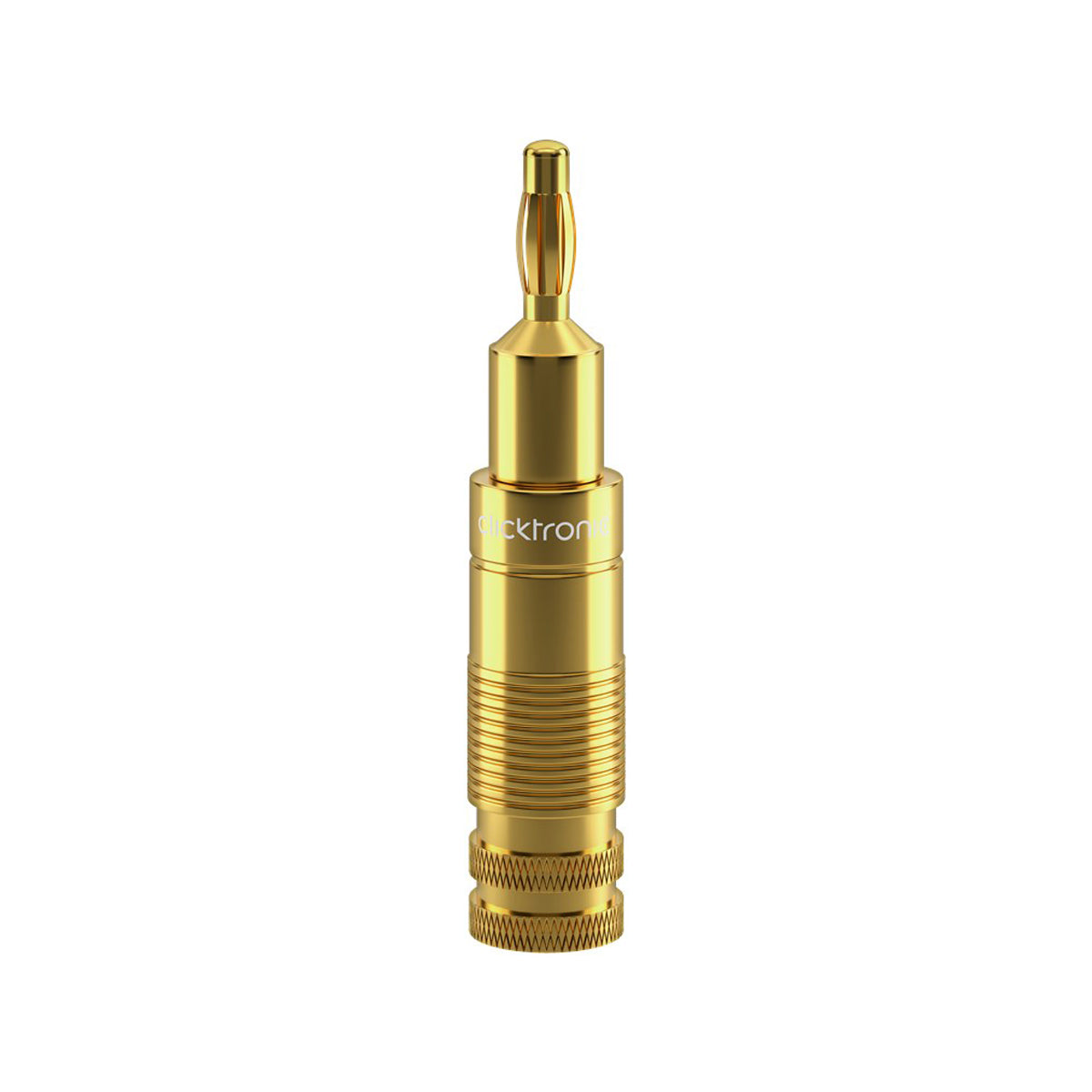 Premium 4-Pack Clicktronic Banana Plugs for Speakers - Gold Plated Connectors for Home Theater, Stereo Systems & Audio Equipment - Secure Connection for High-Quality Sound