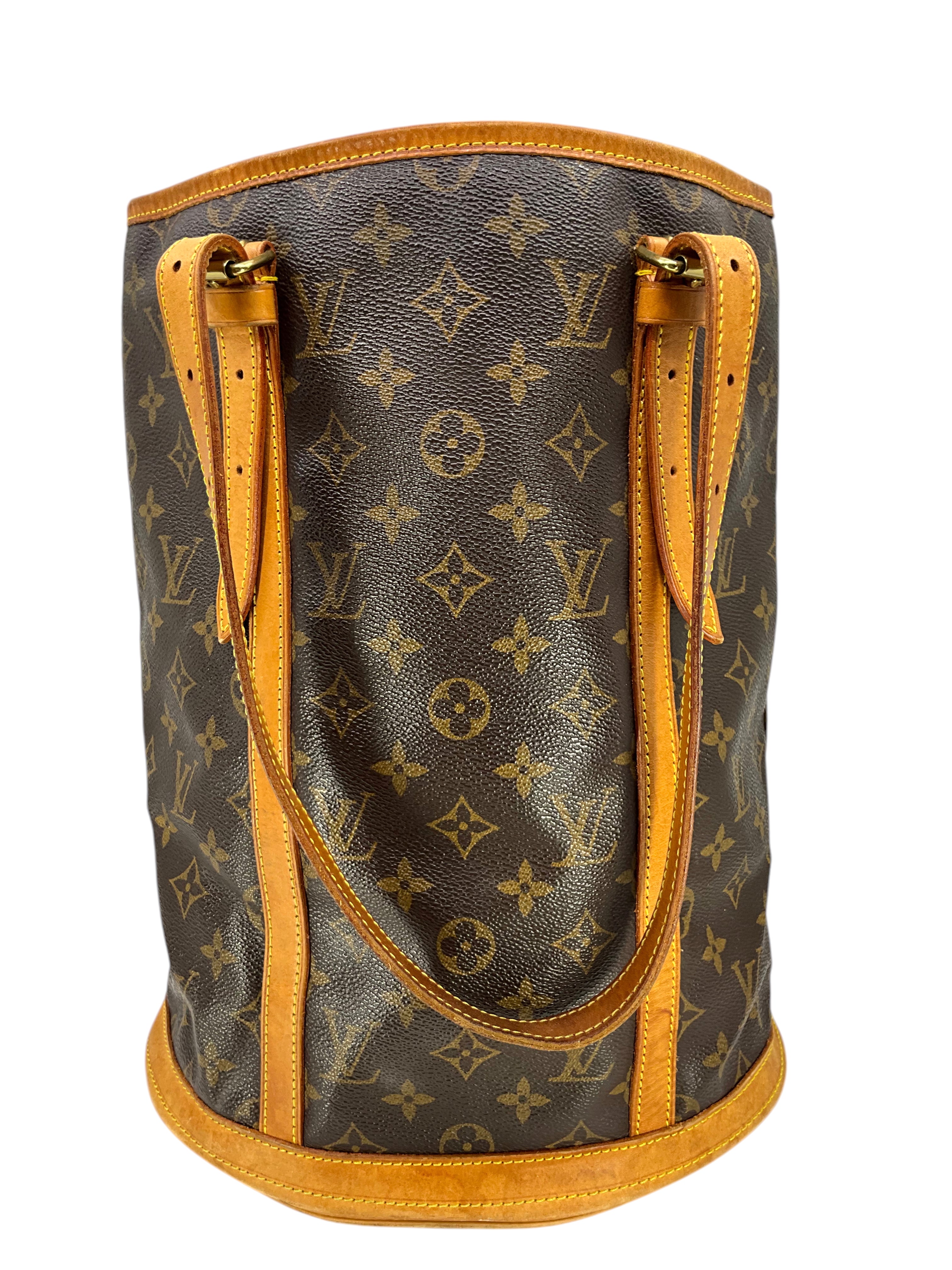 Authentic Louis Vuitton Monogram Canvas Bucket Bag GM - Luxury Designer Handbag for Women, Travel & Everyday Use