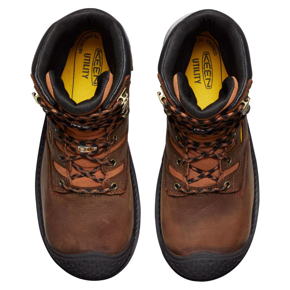 **Keen Camden Men's Size 8 Waterproof Work Boots with Internal MET Guard & Composite Toe - Brown (Model 1027693) - Ideal for Construction, Hiking & Outdoor Work**