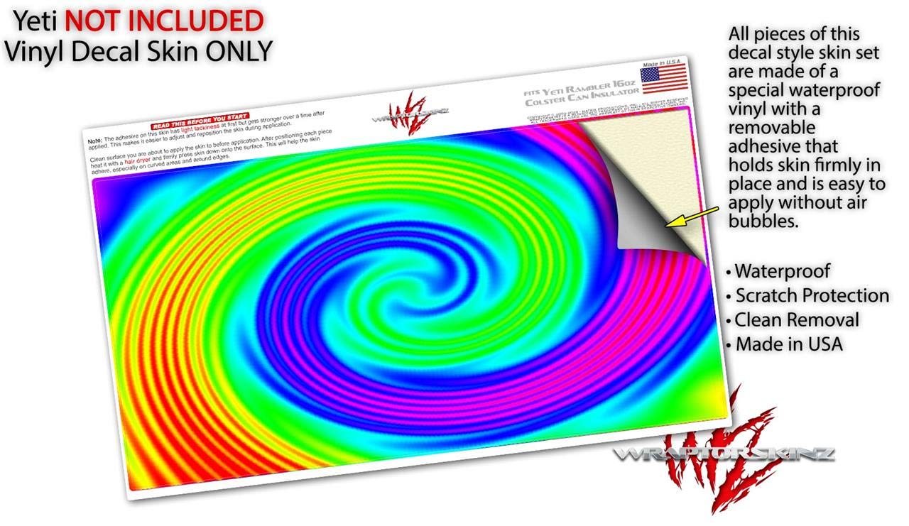 Rainbow Swirl Skin Decal Wrap for Yeti 16oz Tall Colster Can Cooler - Compatible with Yeti Can Insulator (Cooler Not Included) - Perfect for Outdoor Parties, Camping & Beach Trips