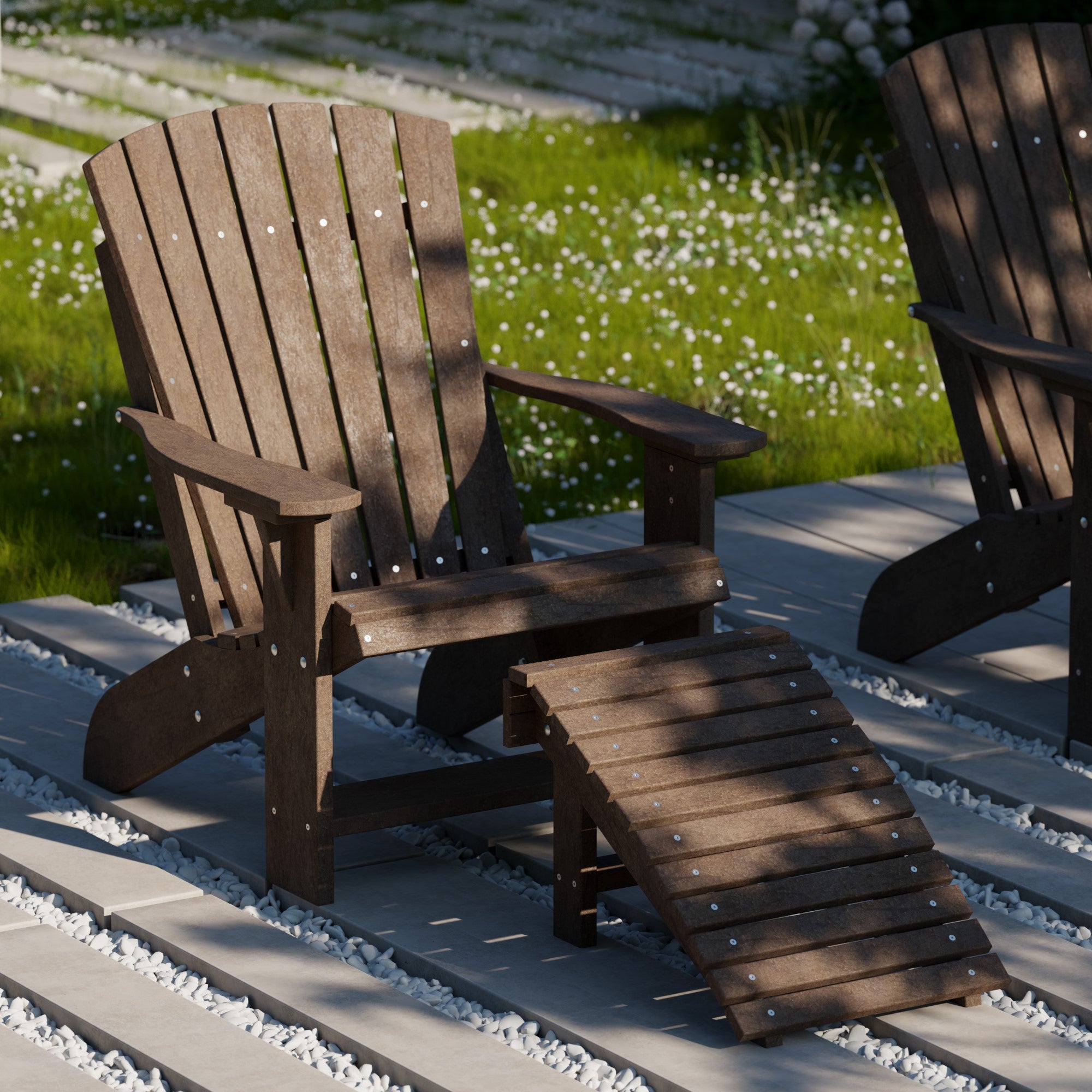 Premium Heritage Adirondack Chair - Solid Wood Outdoor Patio Furniture for Garden, Deck, Poolside & Backyard Relaxation