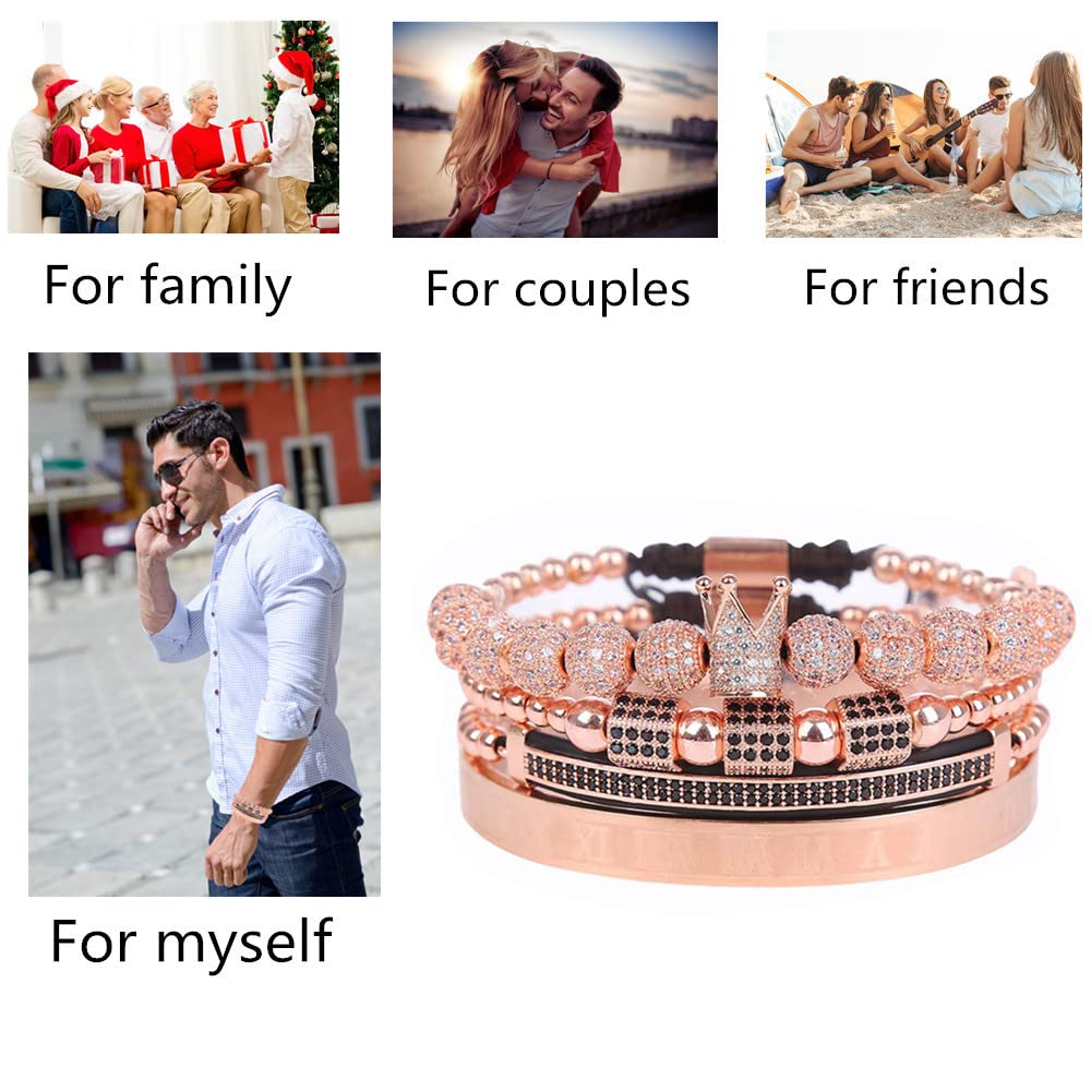 Men's Beaded Bracelet with Micro Pave Zircon - Stainless Steel Cuff Bangle for Men & Women - Perfect for Casual Wear, Gifts & Special Occasions