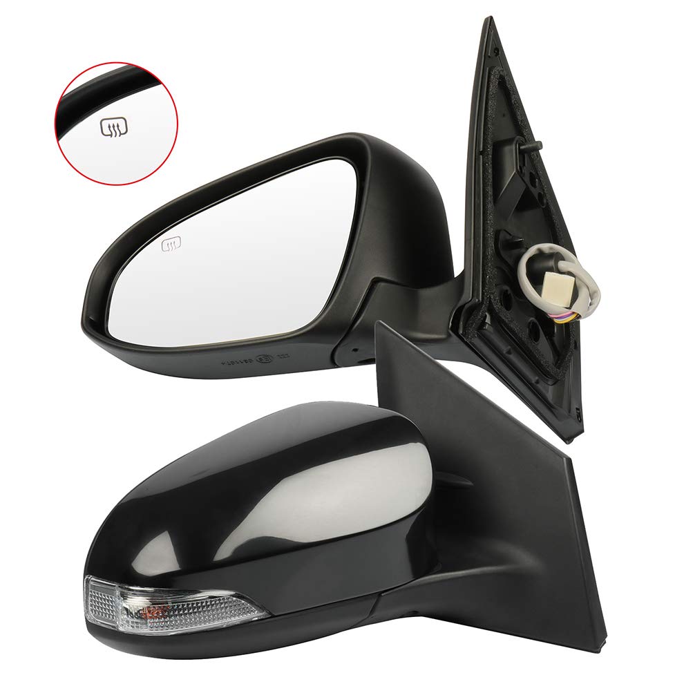 CCiyu Power Heated Side Mirrors with Turn Signal & Manual Folding - Compatible with 2014 Toyota Corolla - Perfect for Winter Driving & Enhanced Safety