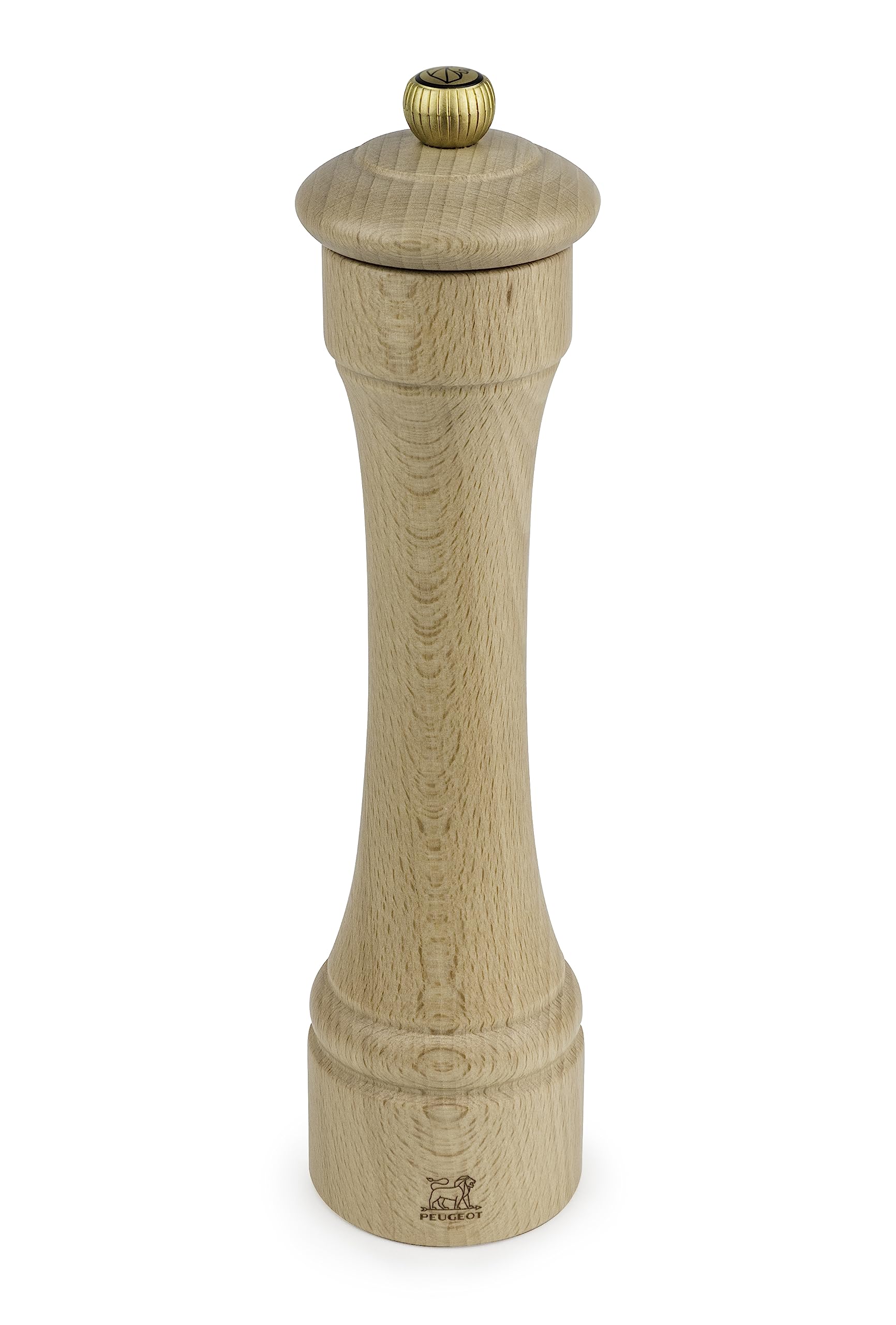 Premium Peugeot Hostellerie 8.75 Inch Natural Wood Pepper Mill & Grinder - French Design for Gourmet Cooking, Restaurants & Home Kitchen Use