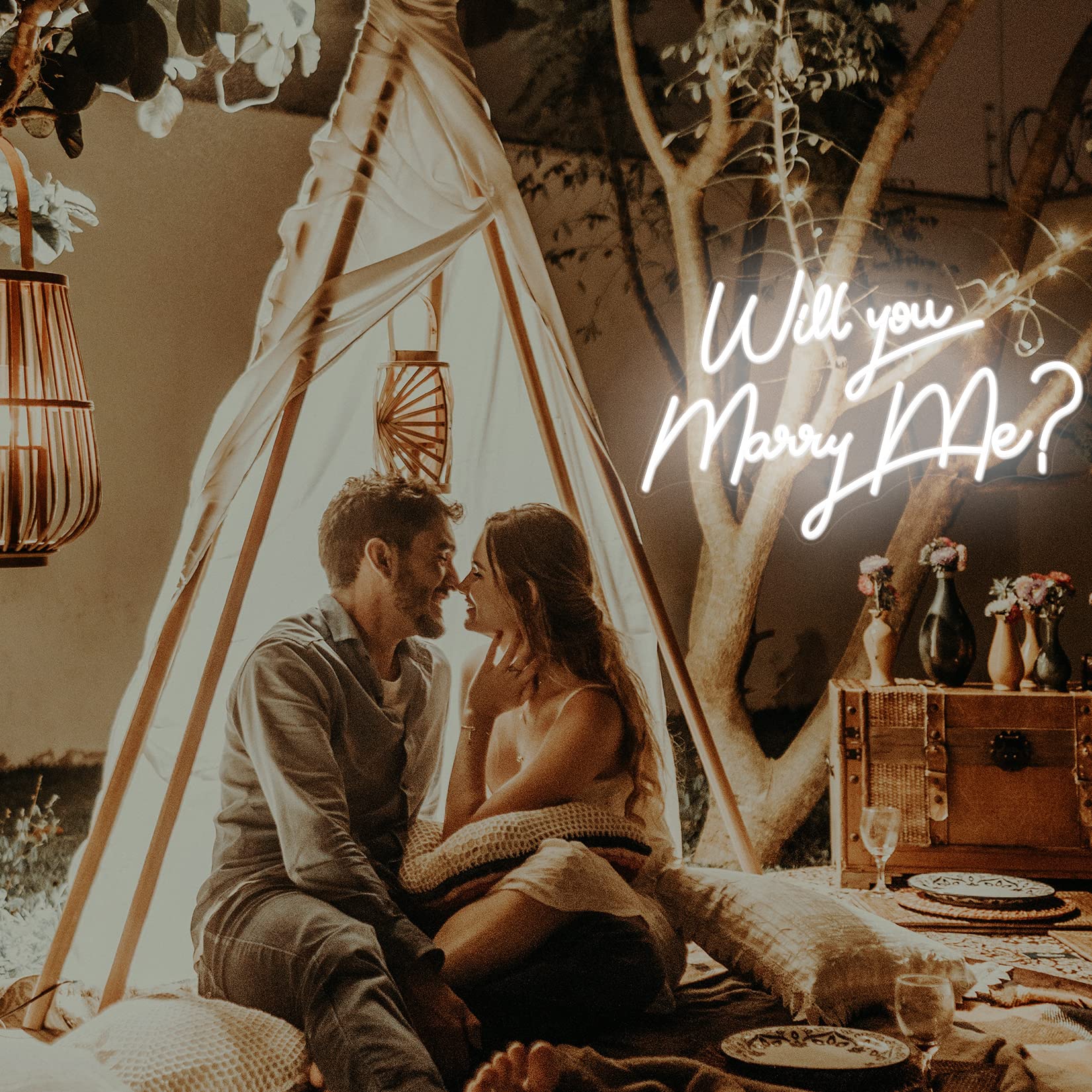LED Neon Sign - Will You Marry Me for Wedding & Proposal Decor
