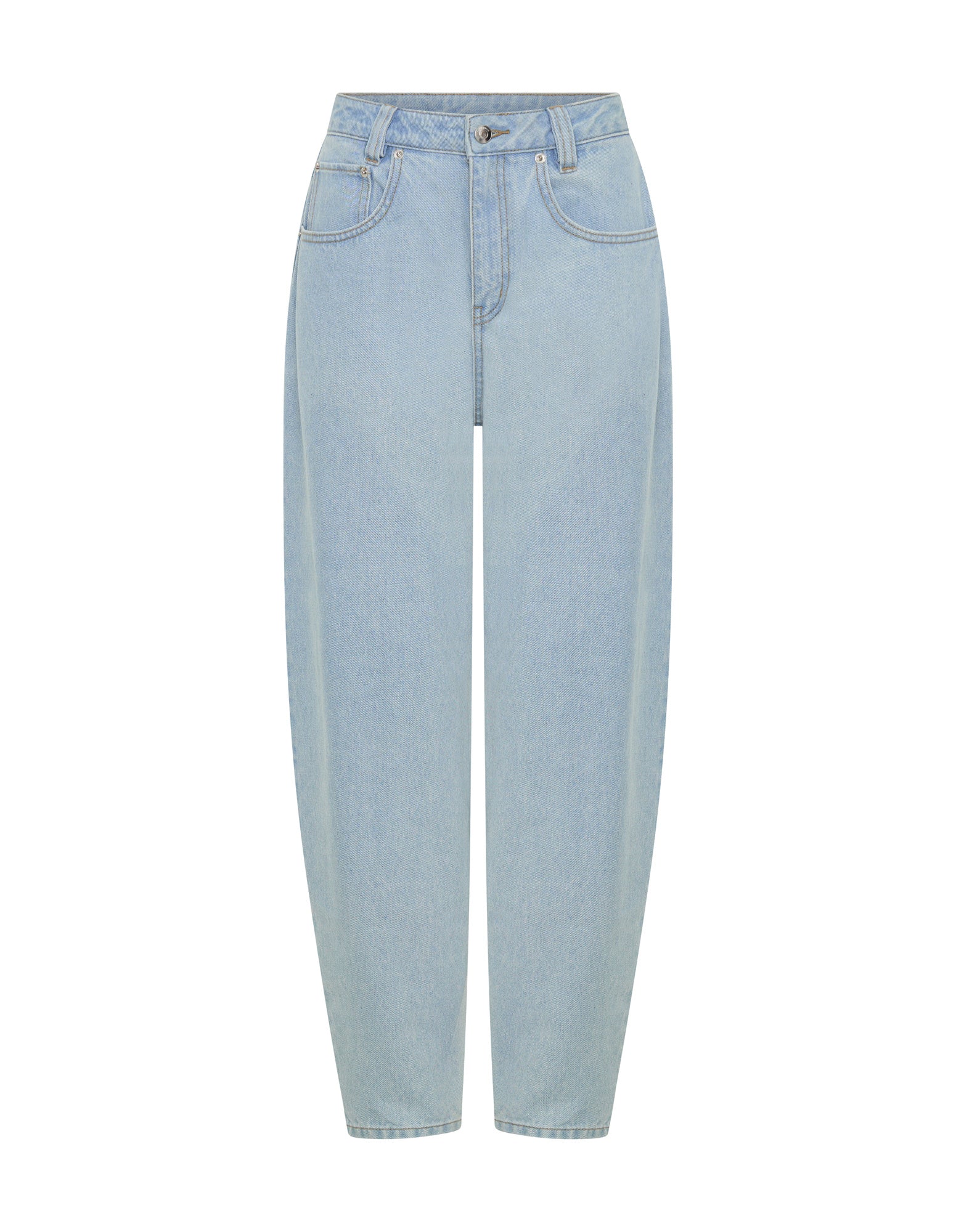 Sahara Light Blue Barrel Jeans for Women - High Waist Distressed Denim Pants for Casual Outfits & Street Style Fashion