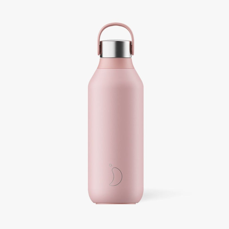 Chilly's Series 2 1L Reusable Water Bottle - Blush Pink | Vacuum Insulated Stainless Steel | Keeps Drinks Cold 24Hrs & Hot 12Hrs | Perfect for Gym, Hiking, Office & Travel