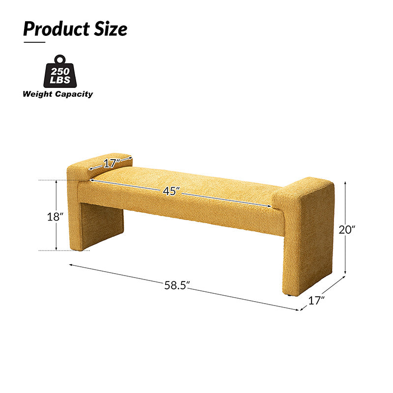 Vittoriano Upholstered Bed Foot Bench - Stylish Storage Ottoman for Bedroom, Living Room & Entryway - Perfect for Extra Seating, Shoe Storage & Home Decor