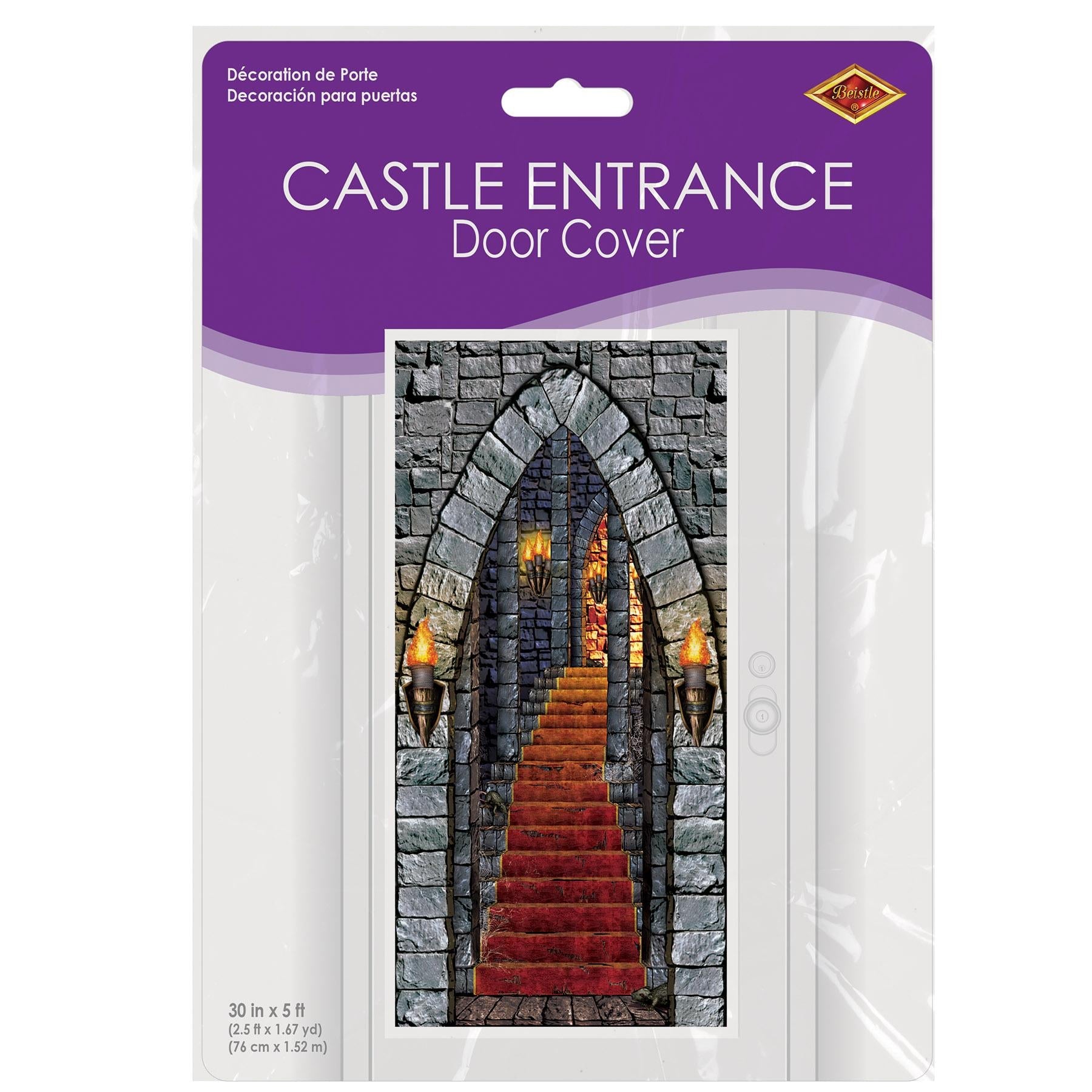 12 Pack Beistle Halloween Castle Entrance Door Cover - Spooky Decor for Halloween Party, Haunted House, and Trick-or-Treating
