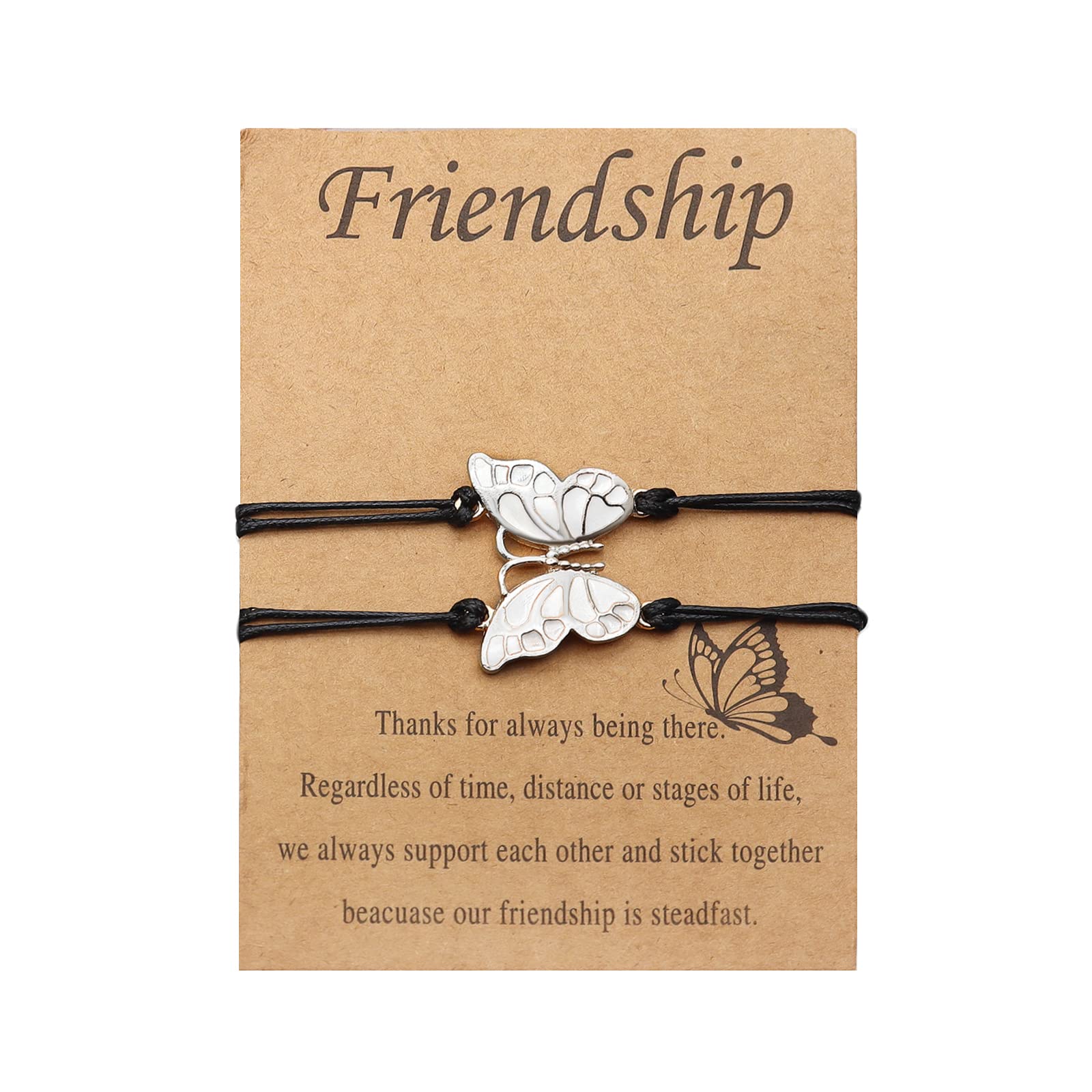 YOOESTORES82 Best Friends Butterfly Friendship Bracelets & Anklets Set, Long Distance BFF Matching Promise Bracelets for Women, Perfect Birthday Gifts for Besties, Ideal for Anniversaries, Graduations, and Everyday Wear