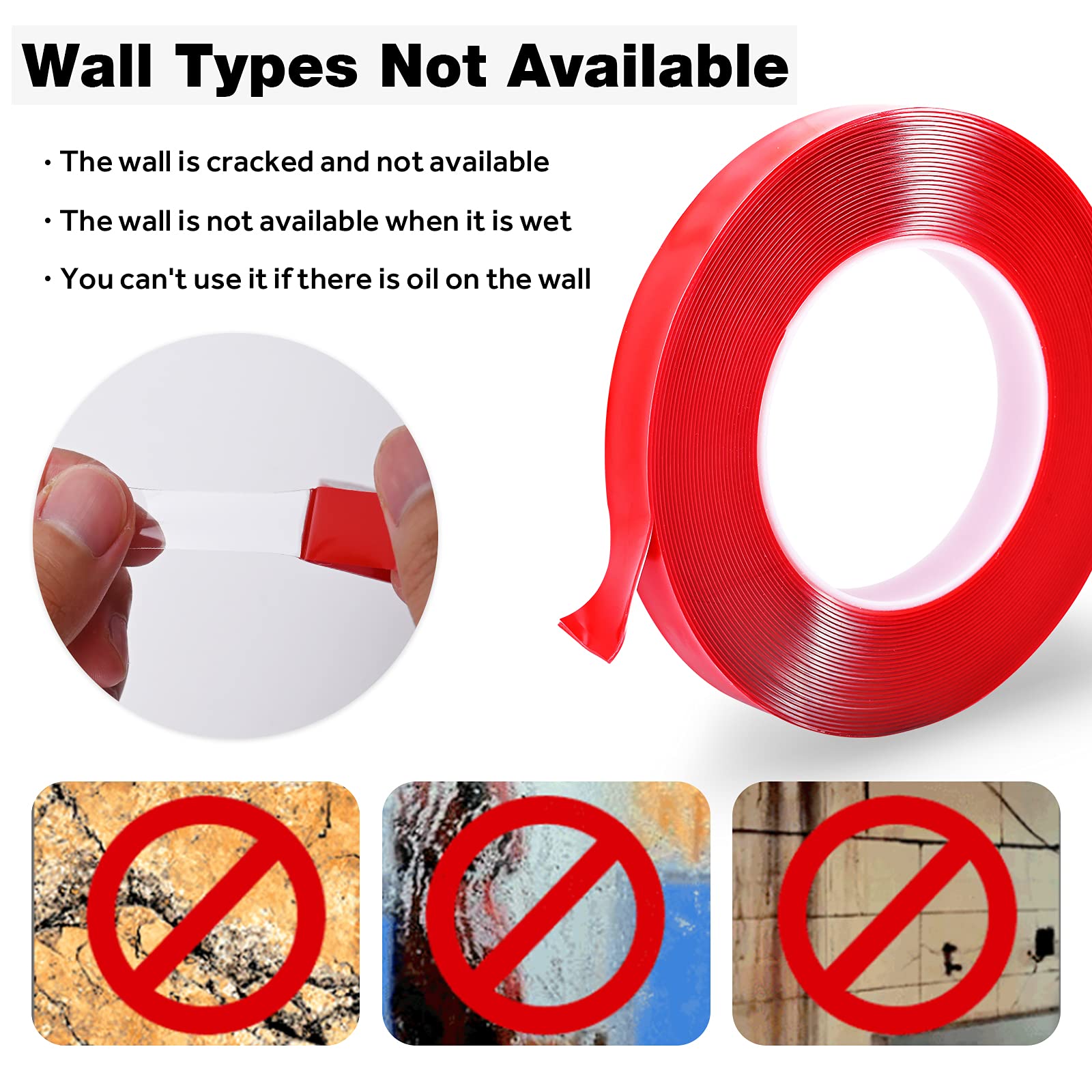 MYFAMIREA Heavy Duty Double Sided Mounting Tape - 0.2 Inch Thick Acrylic Adhesive Foam Tape for Walls, Pictures, Posters & Automotive Use (33Ft x 3 Rolls) - Perfect for Home Decor, Office Organization & Outdoor Projects