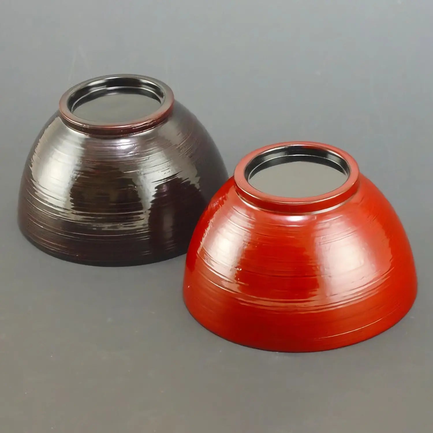 Echizen Shikki Wooden Couple Bowls Set - Handcrafted Small Bowls with Hakeme Brush Marks - Perfect for Romantic Dinners, Sushi, or Home Decor