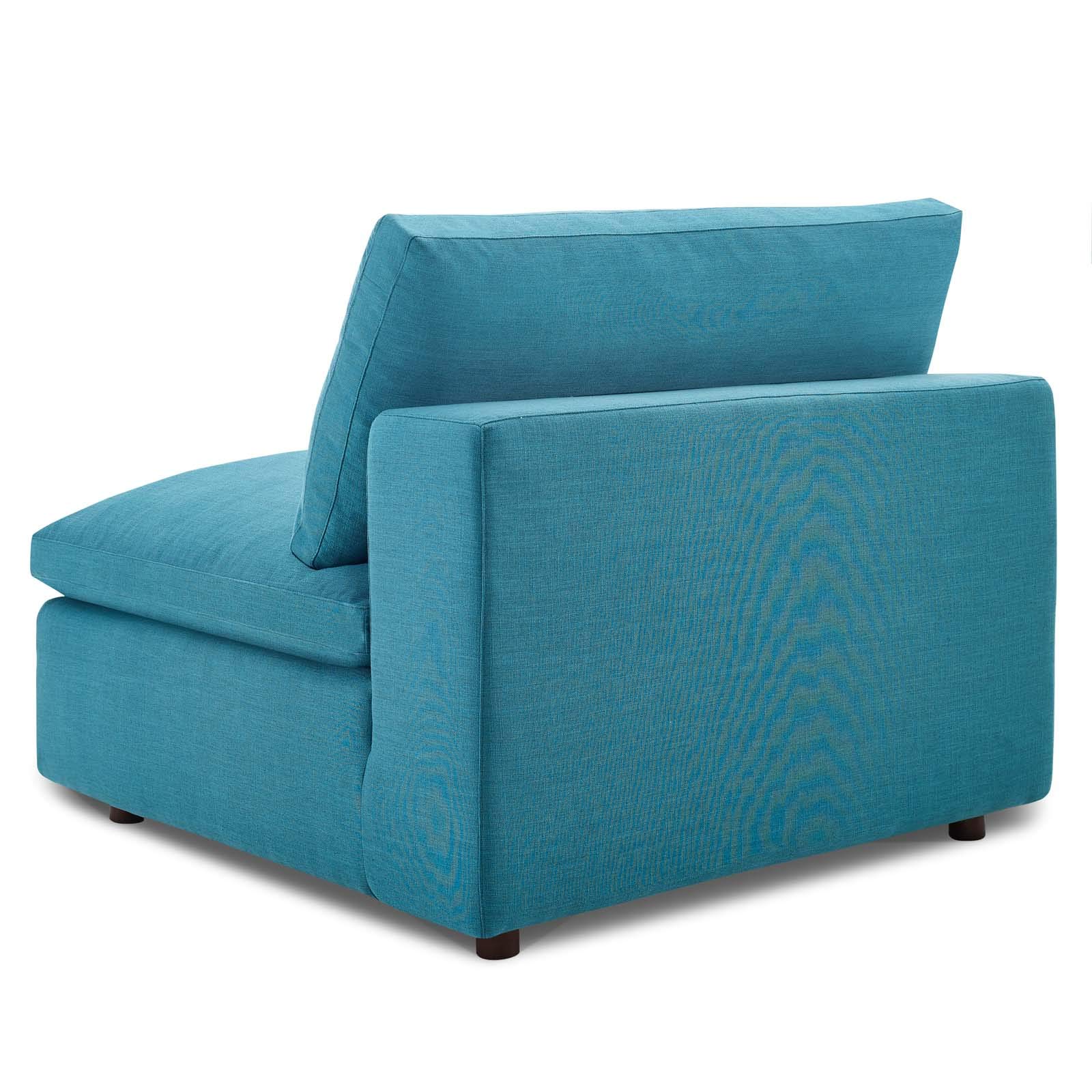 Modern Contemporary Urban Design Fabric Sectional Sofa Set in Aqua Blue - Perfect for Living Room, Lounge, Club & Lobby Decor - Comfortable Seating for Relaxation & Social Gatherings