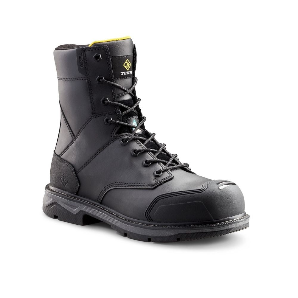 Terra Patton TR0A4NS5BLK Unisex Steel Toe Work Boots - CSA Certified Safety Shoes for Men & Women, Black - Ideal for Construction, Warehouse & Industrial Work Environments