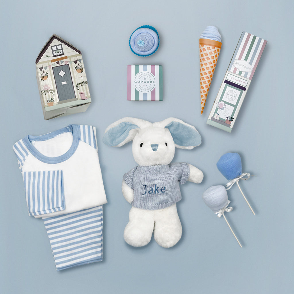 Personalized Baby Boy Gift Basket - Sweet Treats Hamper in Blue | Perfect for Baby Showers, Birthdays & Newborn Celebrations