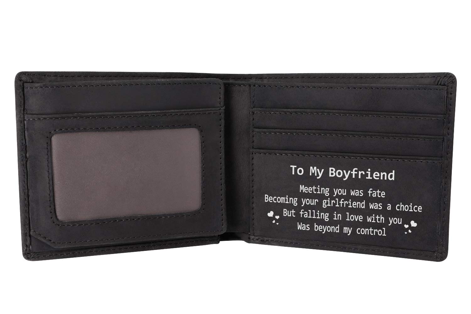 Personalized Leather Wallet for Men - Engraved RFID Blocking Bifold Wallet in Brown & Black | Valentine's Day, Birthday, Christmas Gift for Boyfriend, Husband | Stylish & Functional Everyday Carry Accessory