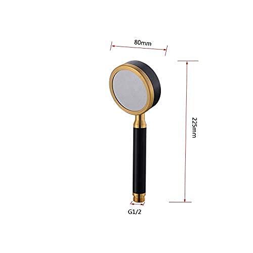 High Pressure Handheld Shower Head - Round Shape Gold & Black Bathroom Showerhead with Water Saving Technology | Perfect for Relaxing Spa-Like Showers and Water-Efficient Bathroom Upgrades
