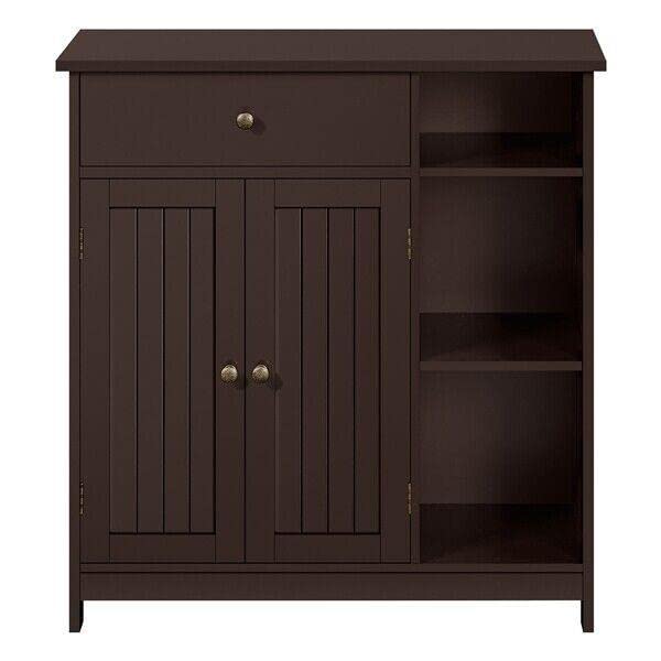 Standing Storage Cabinet with Drawer & Shelves - Spacious Floor Cabinet for Bathroom, Garage, Kitchen & Wardrobe | Organize Towels, Cleaning Supplies & Pantry Items | BrandMagaz