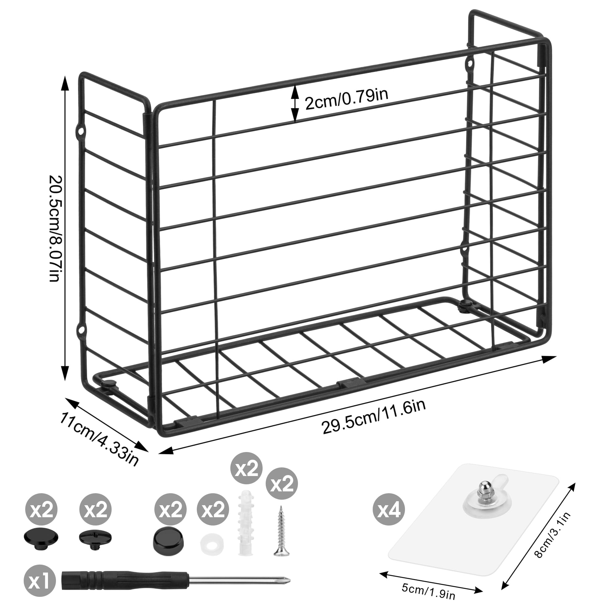 Lonian Kitchen Wrap Organizer Rack - Wall Mounted or Door Hanging Storage Basket for Cutting Boards, Tin Foil, Wax Paper, Parchment Paper - Perfect for Pantry, Cabinet, Cupboard Organization & Space Saving