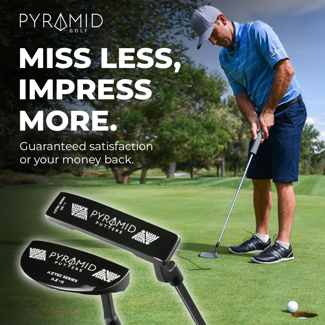 Premium Pyramid Golf Putter for Improved Accuracy & Consistency – High MOI Putter with Gear Effect Grooves & Precision Milled Face | Soft Feel Grip for Better Control | Forgiving on Mishits | Includes Free Head Cover | Perfect for Mid-High Handicap Golfers | Ideal for Practice, Tournaments & Course Play