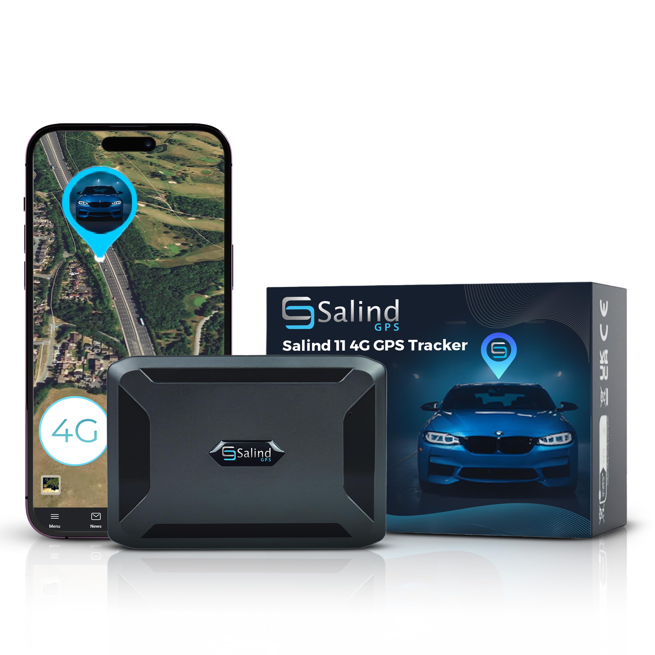 4G LTE GPS Tracker for Vehicles - SALIND Magnetic Car Tracker with 70-Day Battery Life, Waterproof & Splash Proof Design, Strong Built-in Magnet for Easy Installation on Any Metal Surface | Perfect for Fleet Management, Teen Driver Monitoring & Anti-Theft Protection