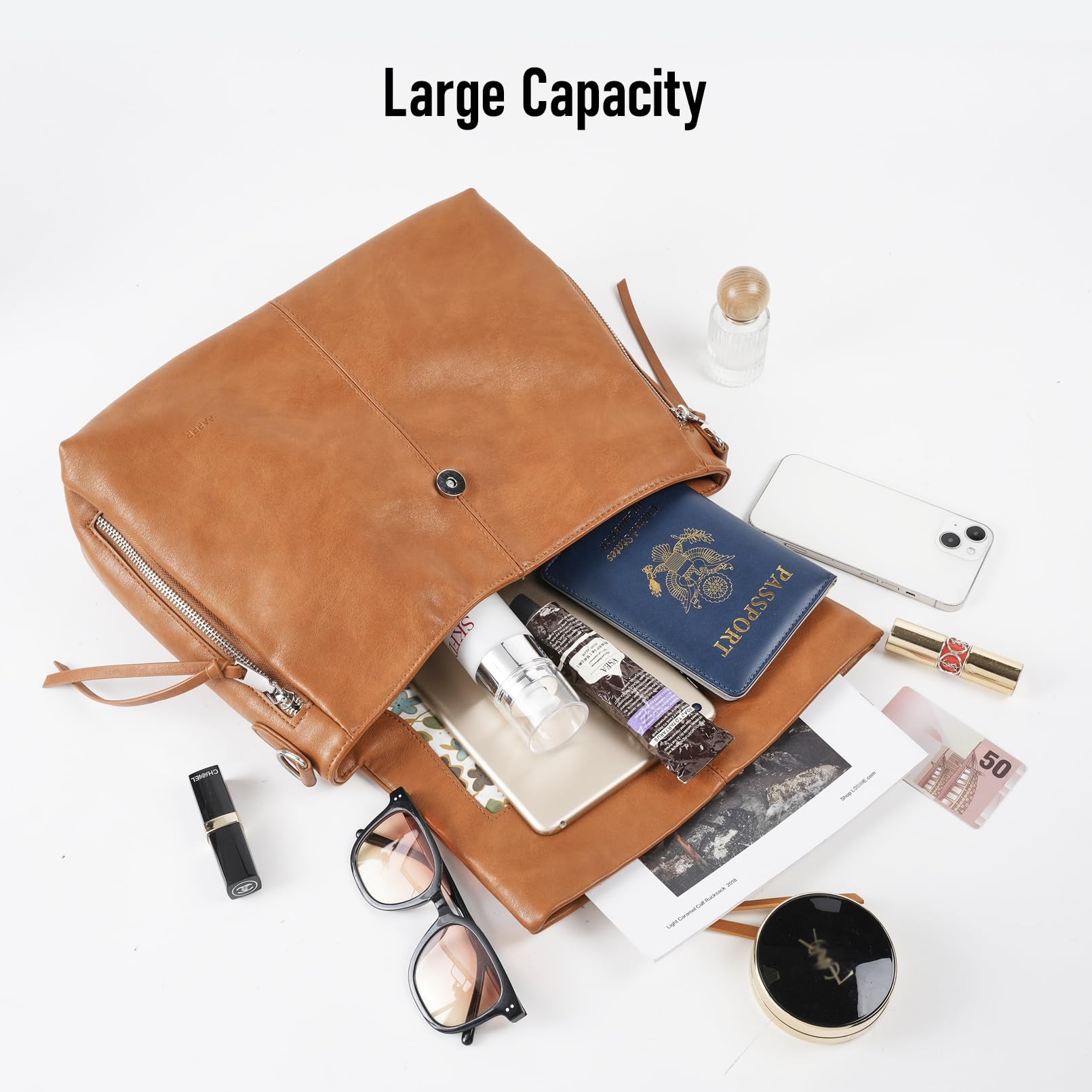 Vegan Leather Hobo Crossbody Bag for Women - Large Tote Purse with Wide Strap, Perfect for Work, Travel & Everyday Use