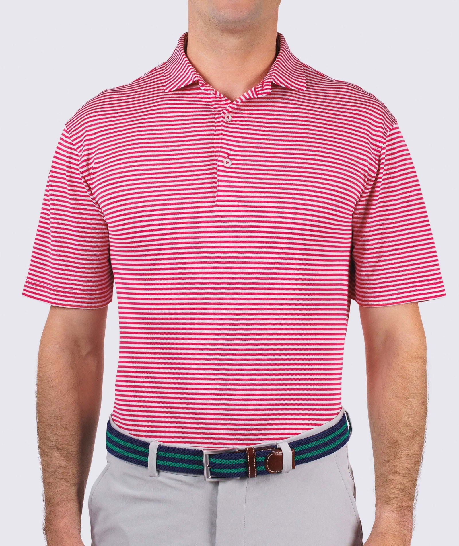 Tanner Stripe Performance Polo Shirt for Men - Breathable Moisture-Wicking Golf & Casual Wear - Closeout Sale | Perfect for Golf, Tennis & Business Casual Outfits