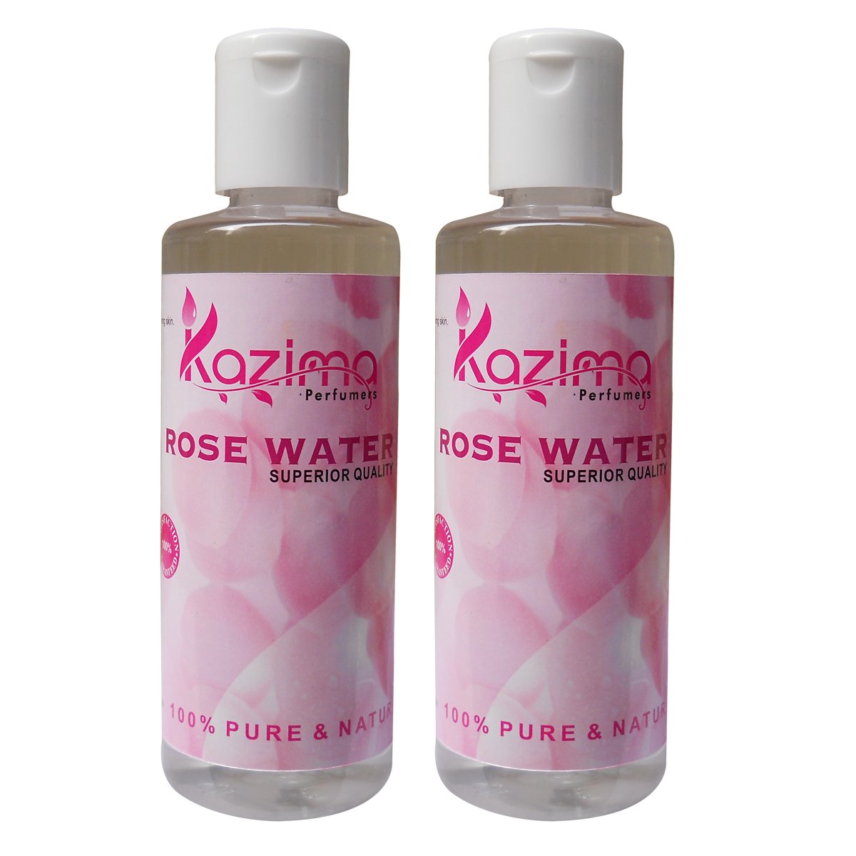 KAZIMA Pure Rose Water (Gulab Jal) - 100% Natural Facial Toner & Hydrating Mist - 100ml (Pack of 2) - For Skin Care, Aromatherapy & DIY Beauty Recipes