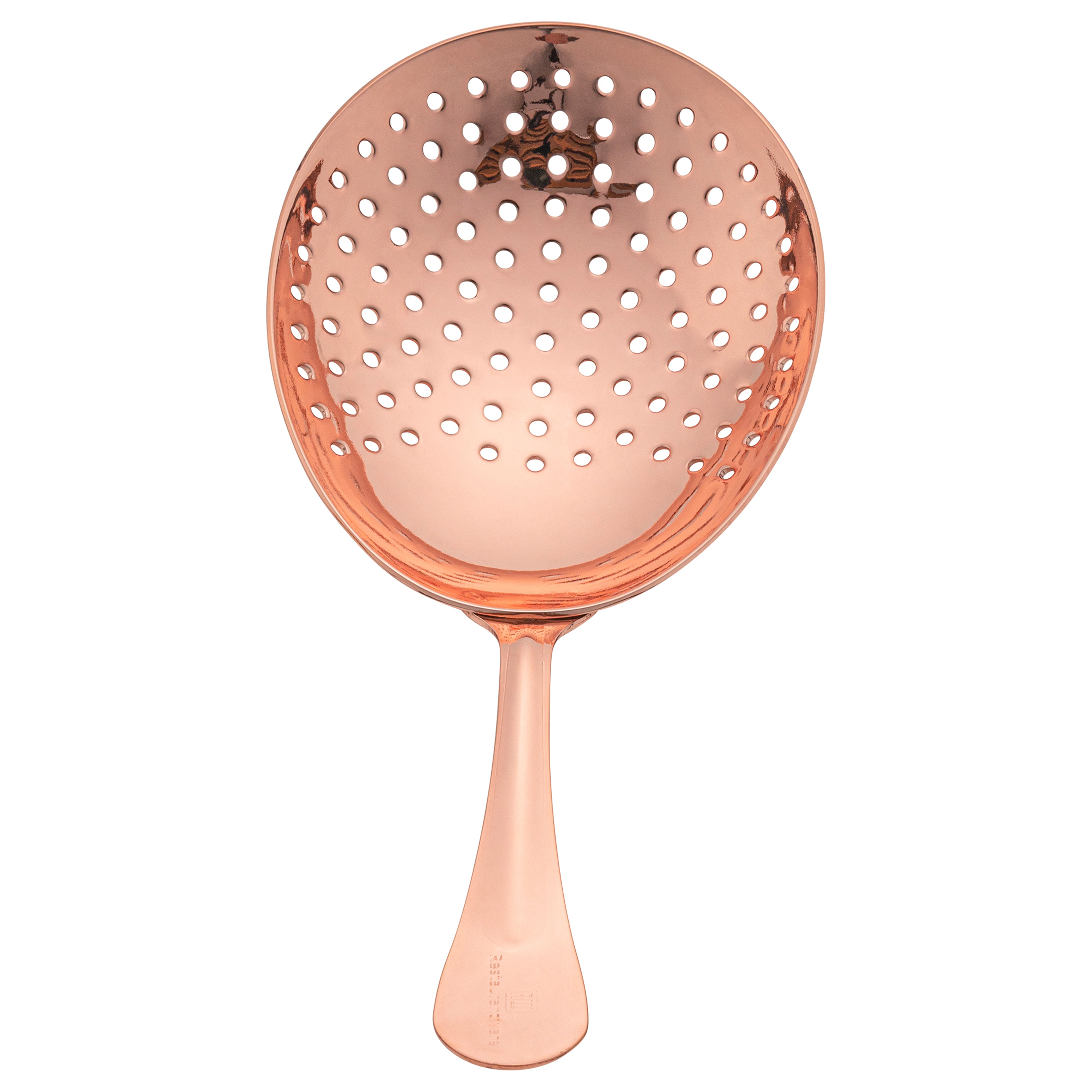 Premium Copper Plated Stainless Steel Julep Strainer - 6.5 Inch Cocktail Tool for Mint Juleps & Classic Cocktails - Perfect for Bartenders & Home Mixologists