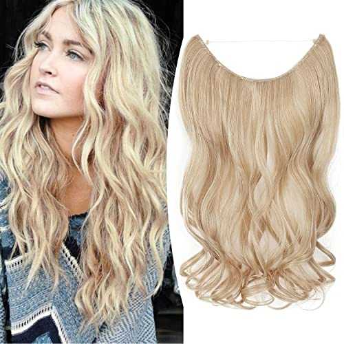 Premium Curly Synthetic Invisible Wire Hair Extensions - Seamless Clip-In Extensions for Volume & Length - Perfect for Parties, Weddings & Everyday Styling